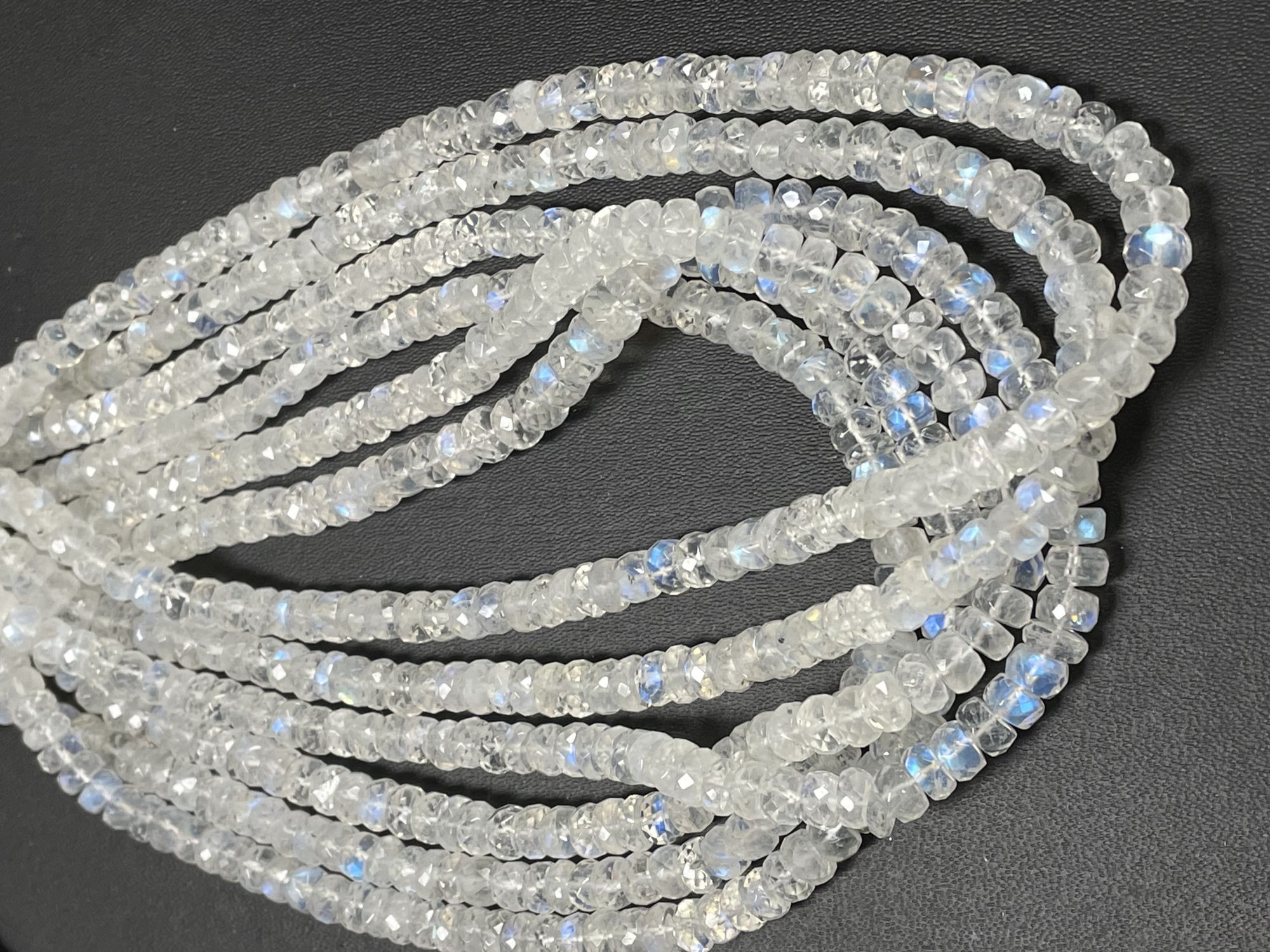 Moonstone Rondelles Faceted