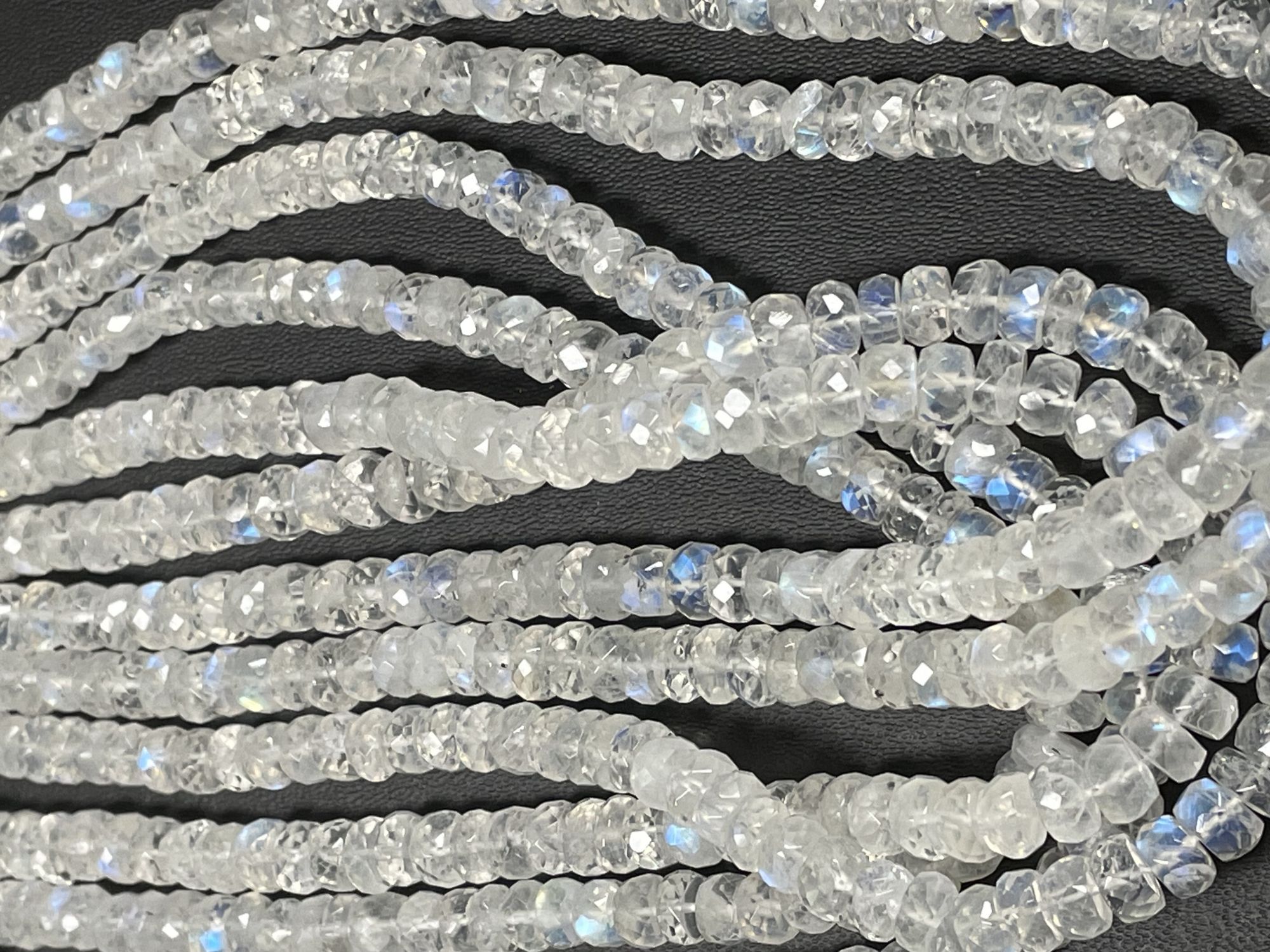Moonstone Rondelles Faceted