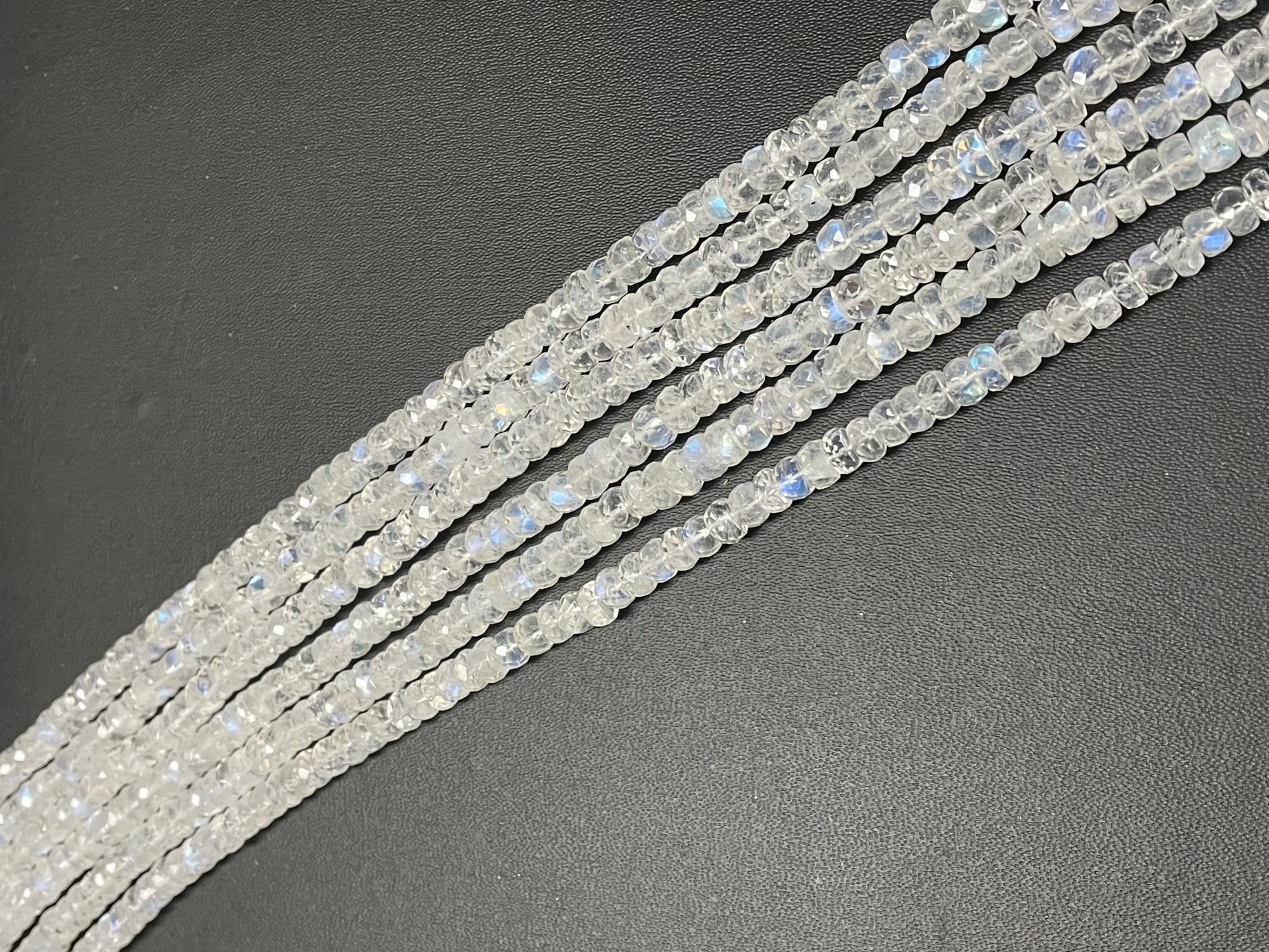 Moonstone Rondelles Faceted