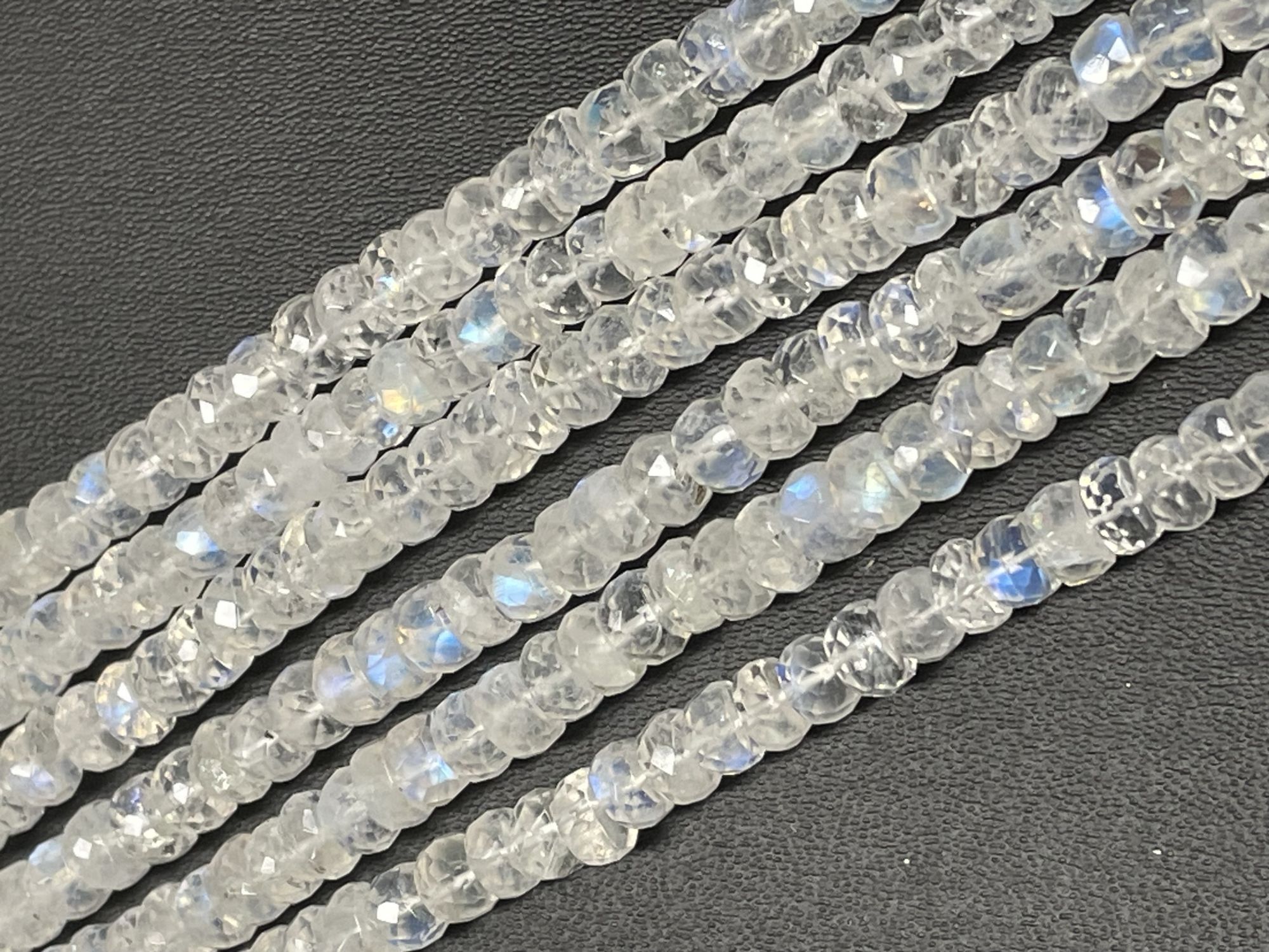 Moonstone Rondelles Faceted