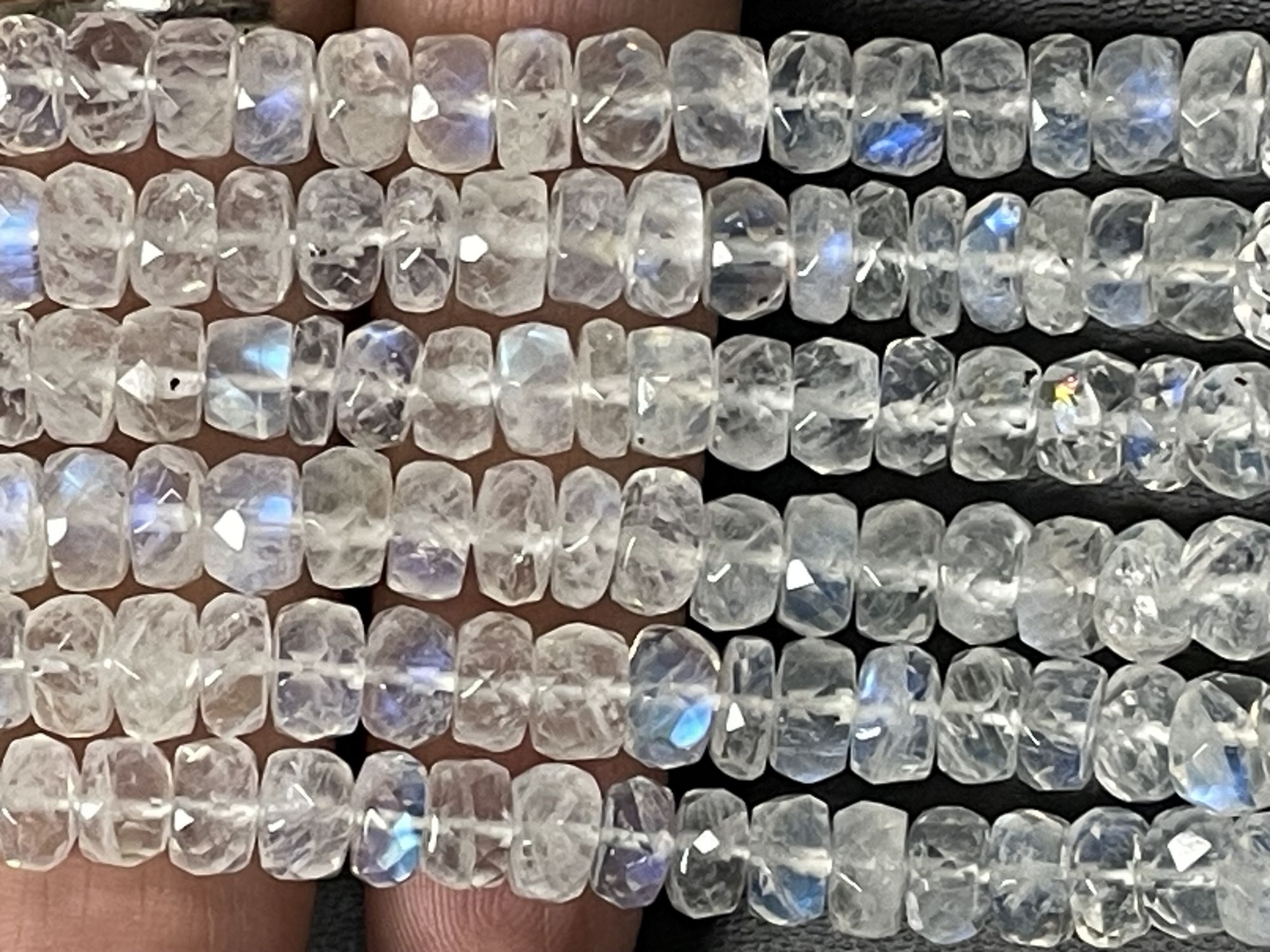 Moonstone Rondelles Faceted