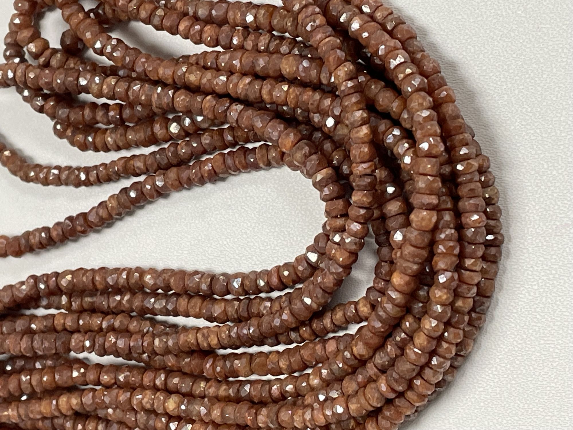 Brown Silverite Rondelle Faceted