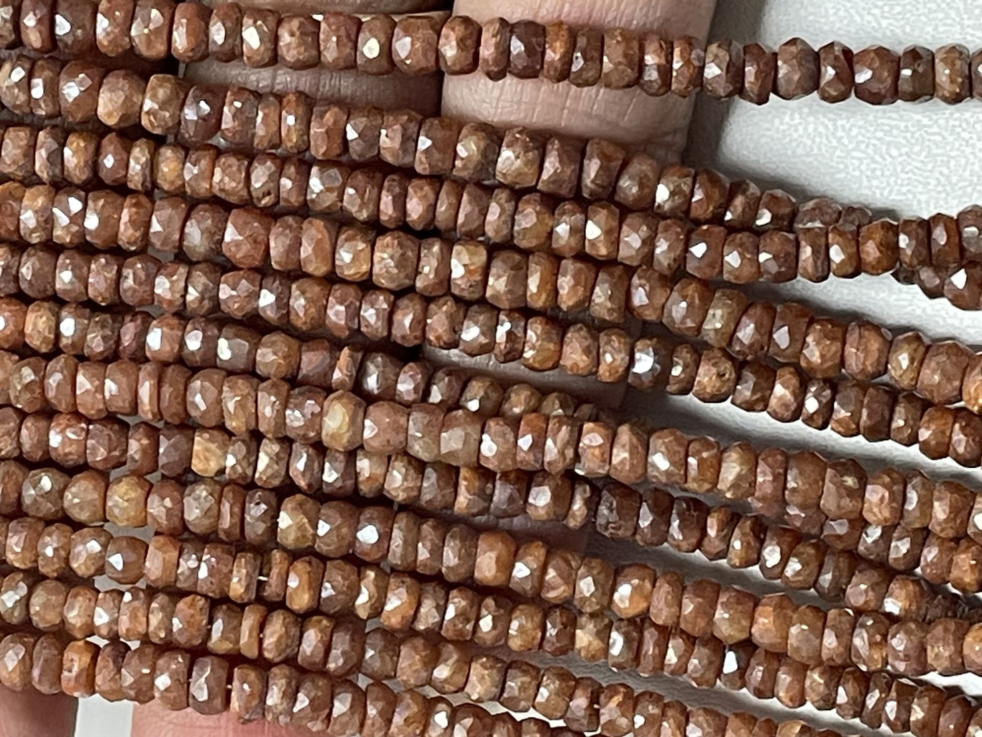 Brown Silverite Rondelle Faceted