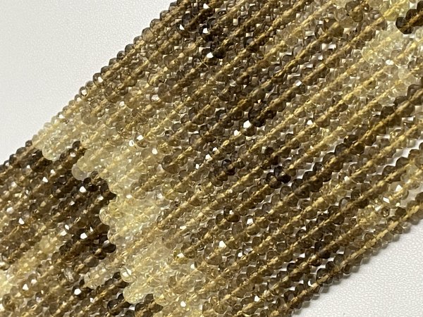 Beer Whisky Quartz Rondelle Faceted