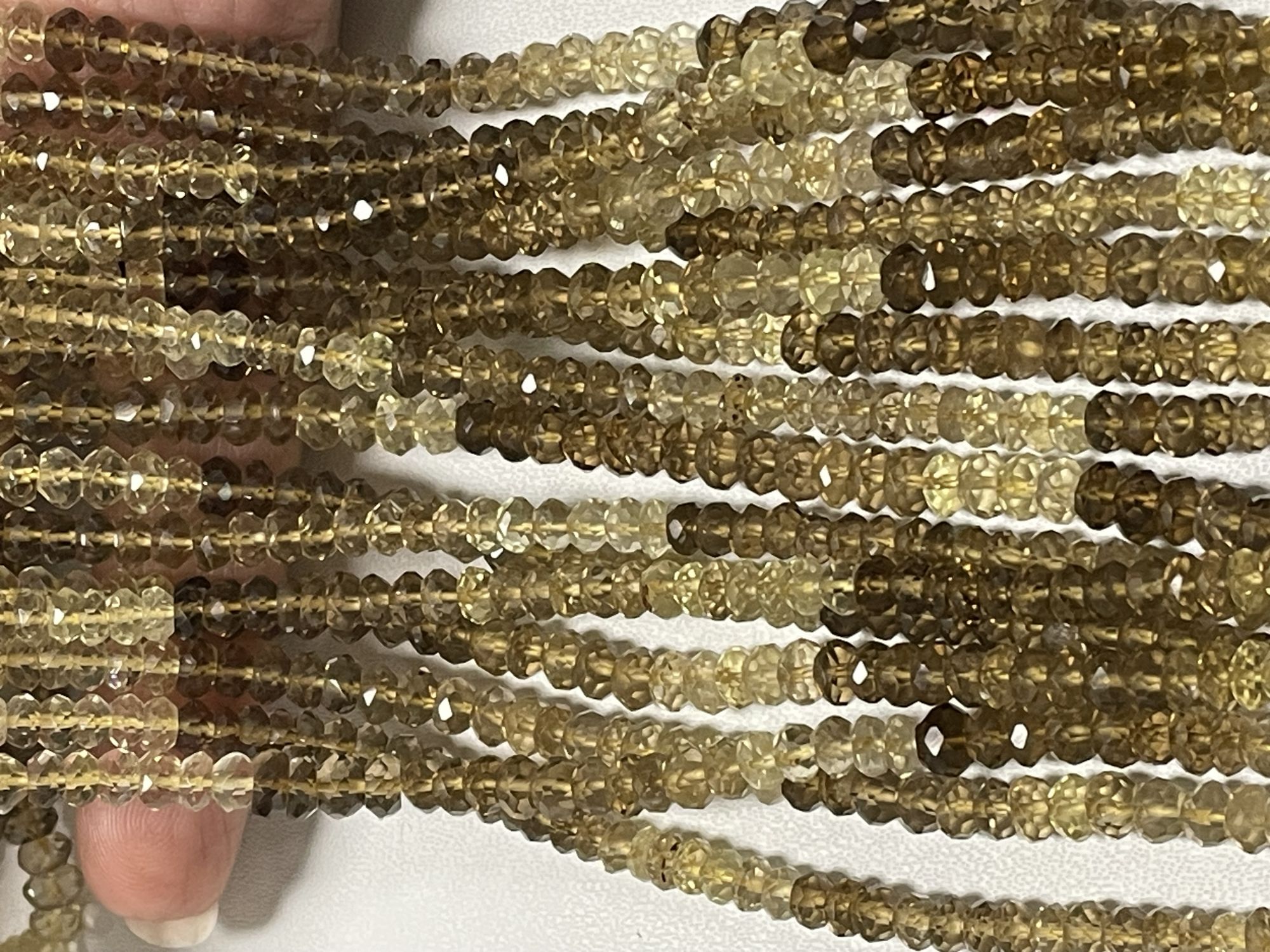 Beer Whisky Quartz Rondelle Faceted