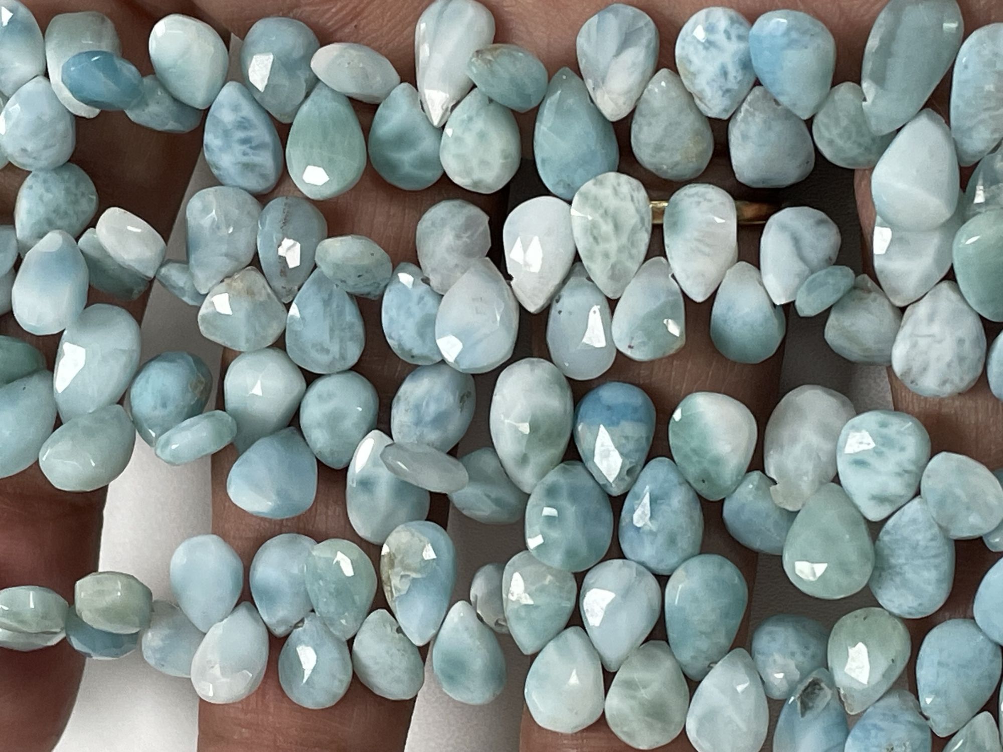 Larimar Pear Faceted