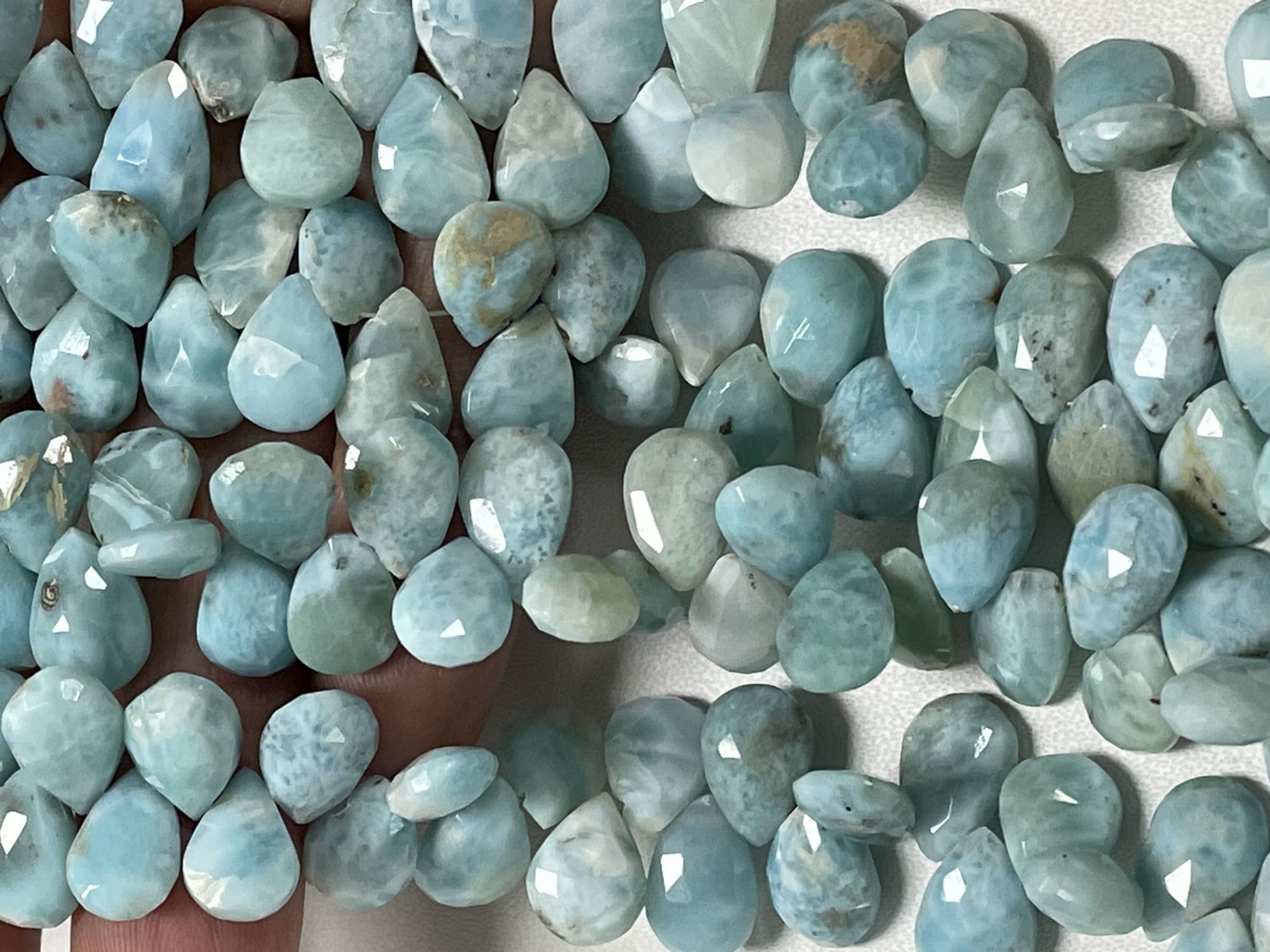 Larimar Pear Faceted