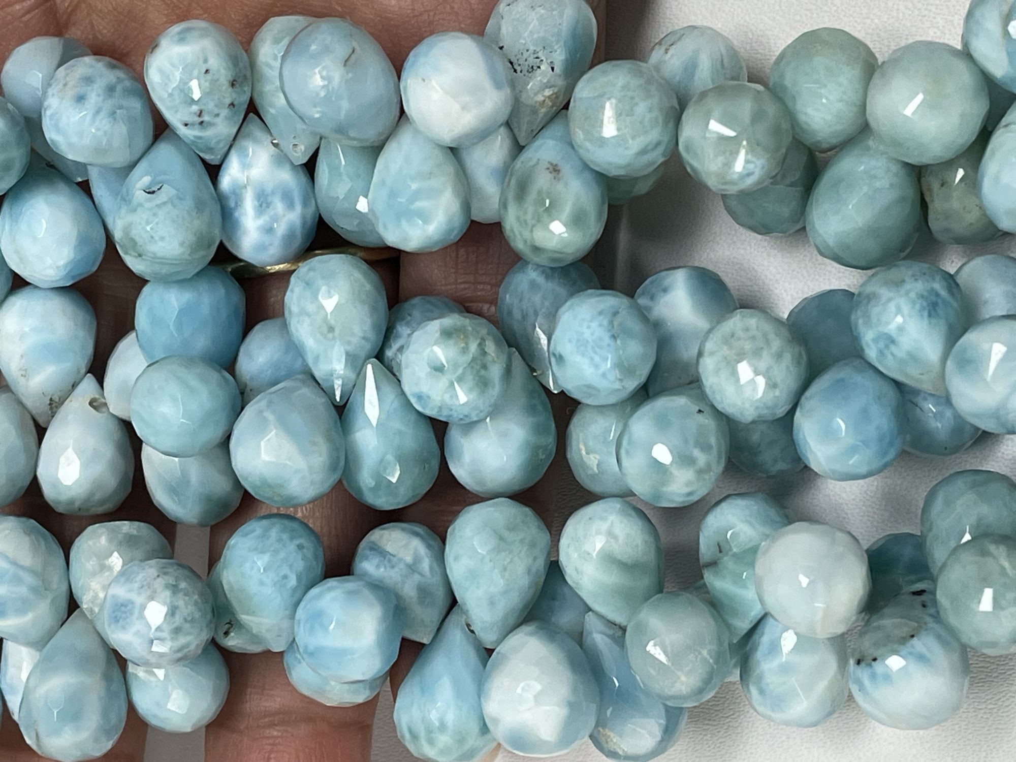 Larimar Drop Faceted