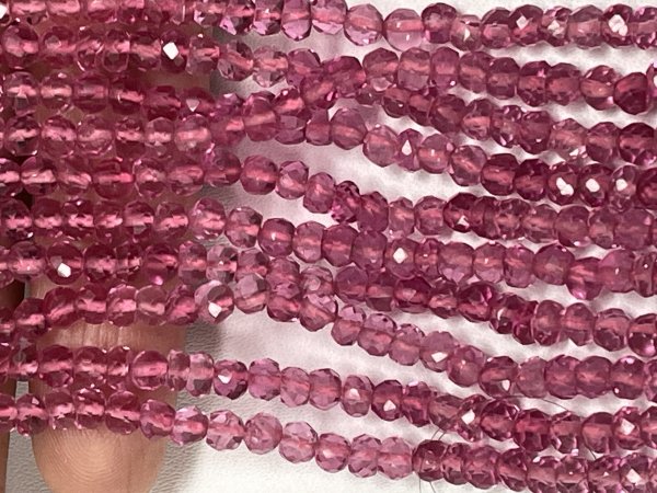 Rubilite Hydro Quartz Rondelle Faceted