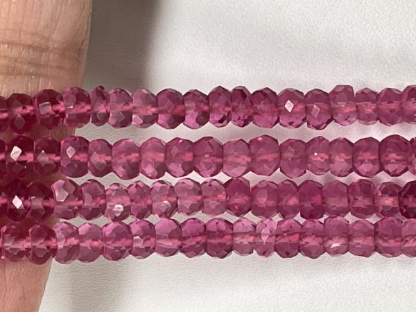 Rubilite Hydro Quartz Rondelle Faceted