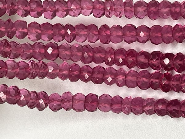 Rubilite Hydro Quartz Rondelle Faceted