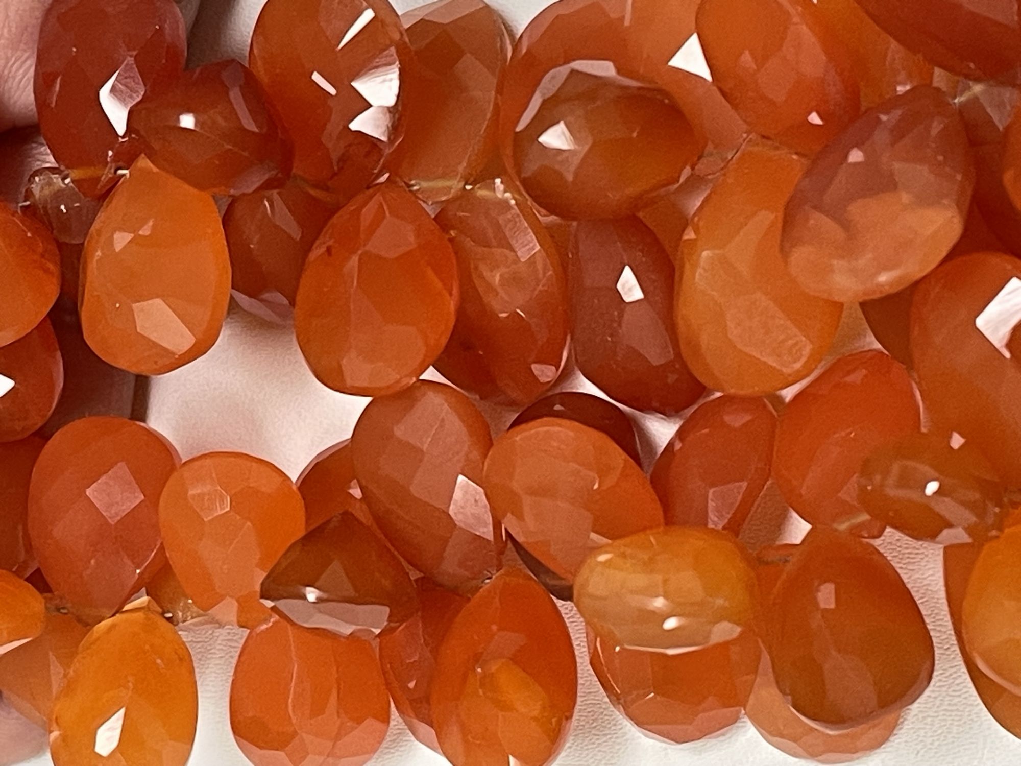 Carnelian Pear Faceted