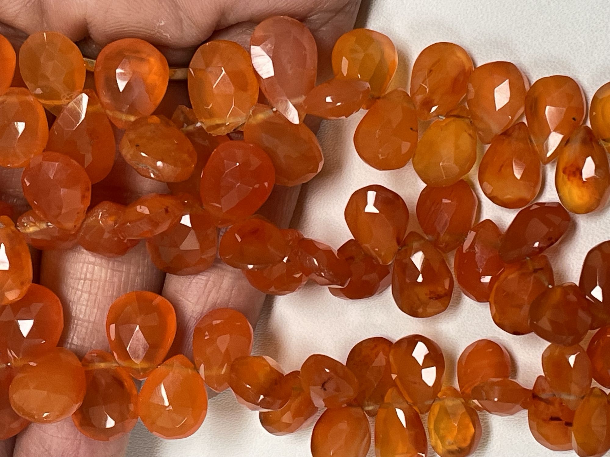 Carnelian Pear Faceted