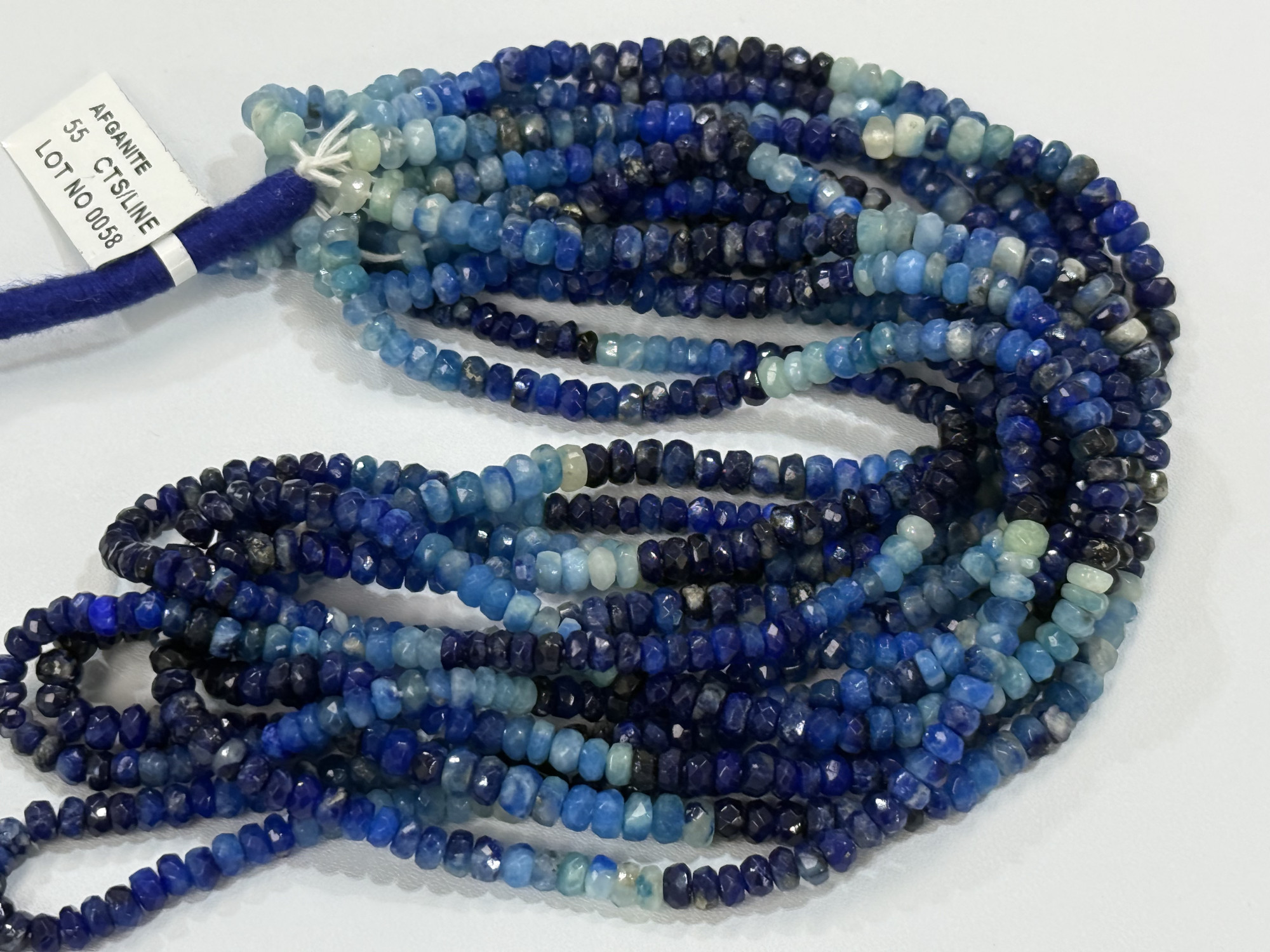 Natural Afghanite Faceted Rondelle Beads