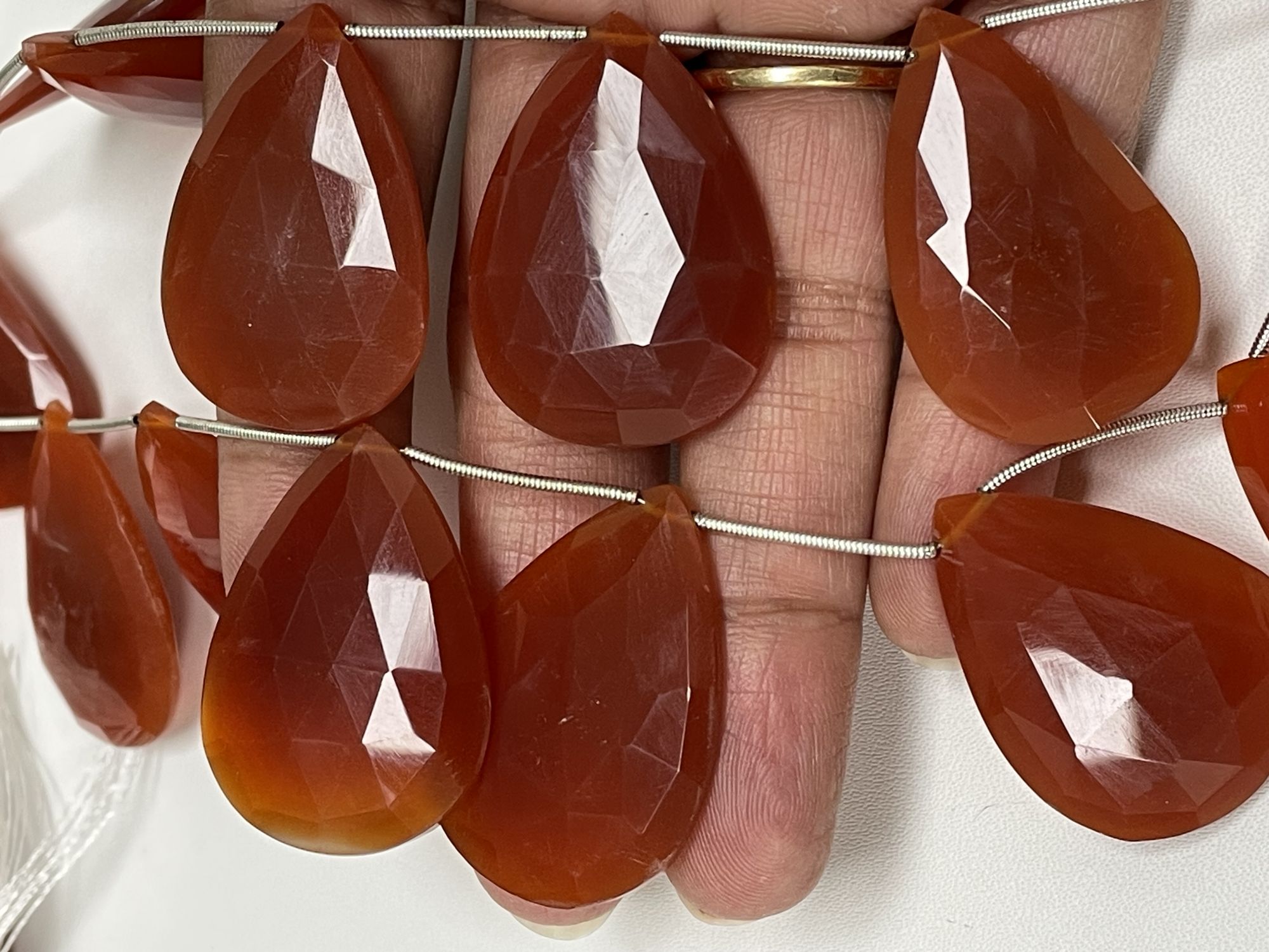 Carnelian Pear Faceted