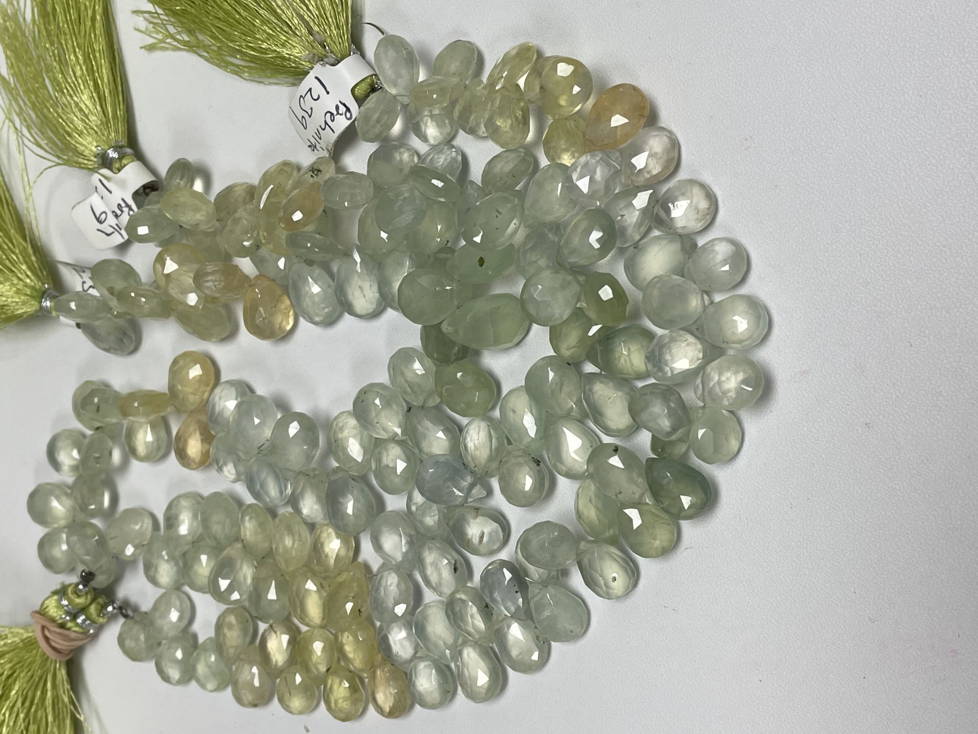 Shaded Prehnite Pear Faceted