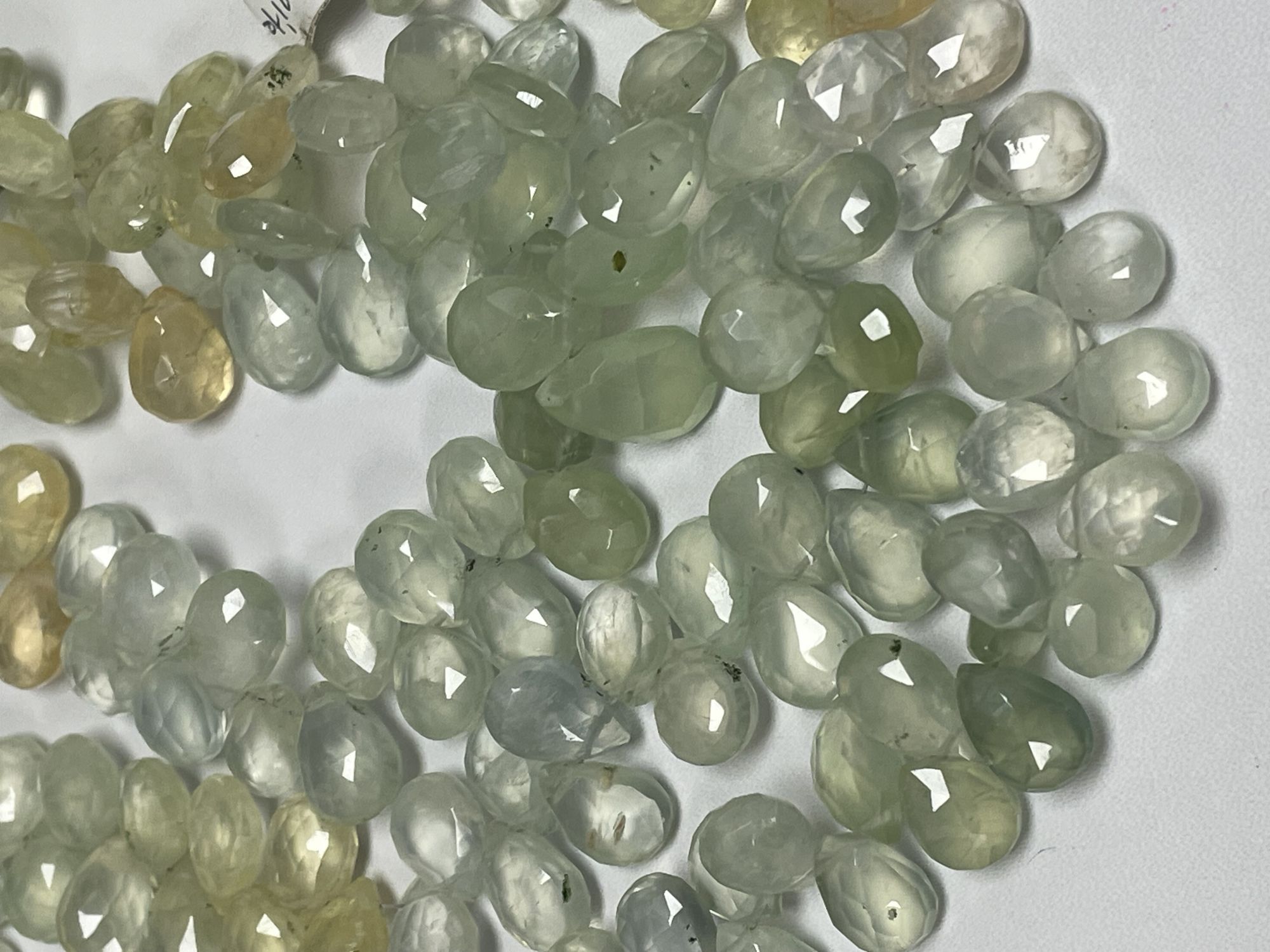 Shaded Prehnite Pear Faceted