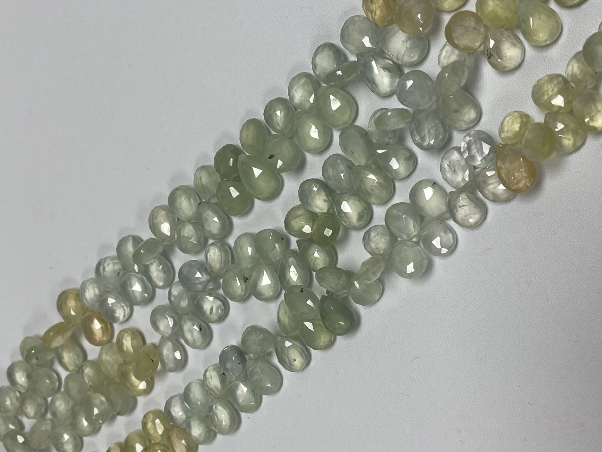 Shaded Prehnite Pear Faceted