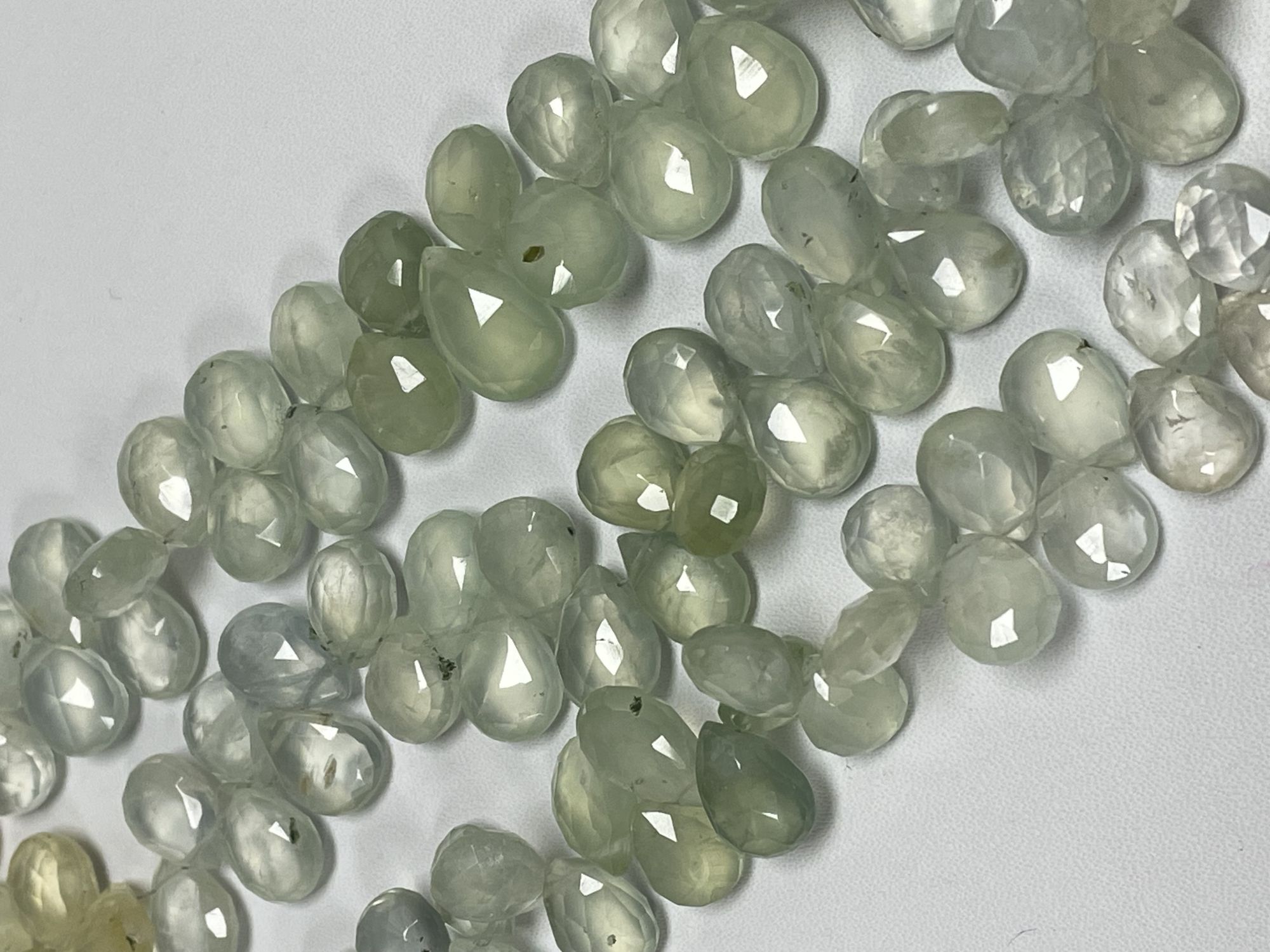 Shaded Prehnite Pear Faceted