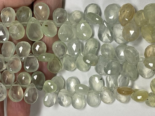 Shaded Prehnite Pear Faceted