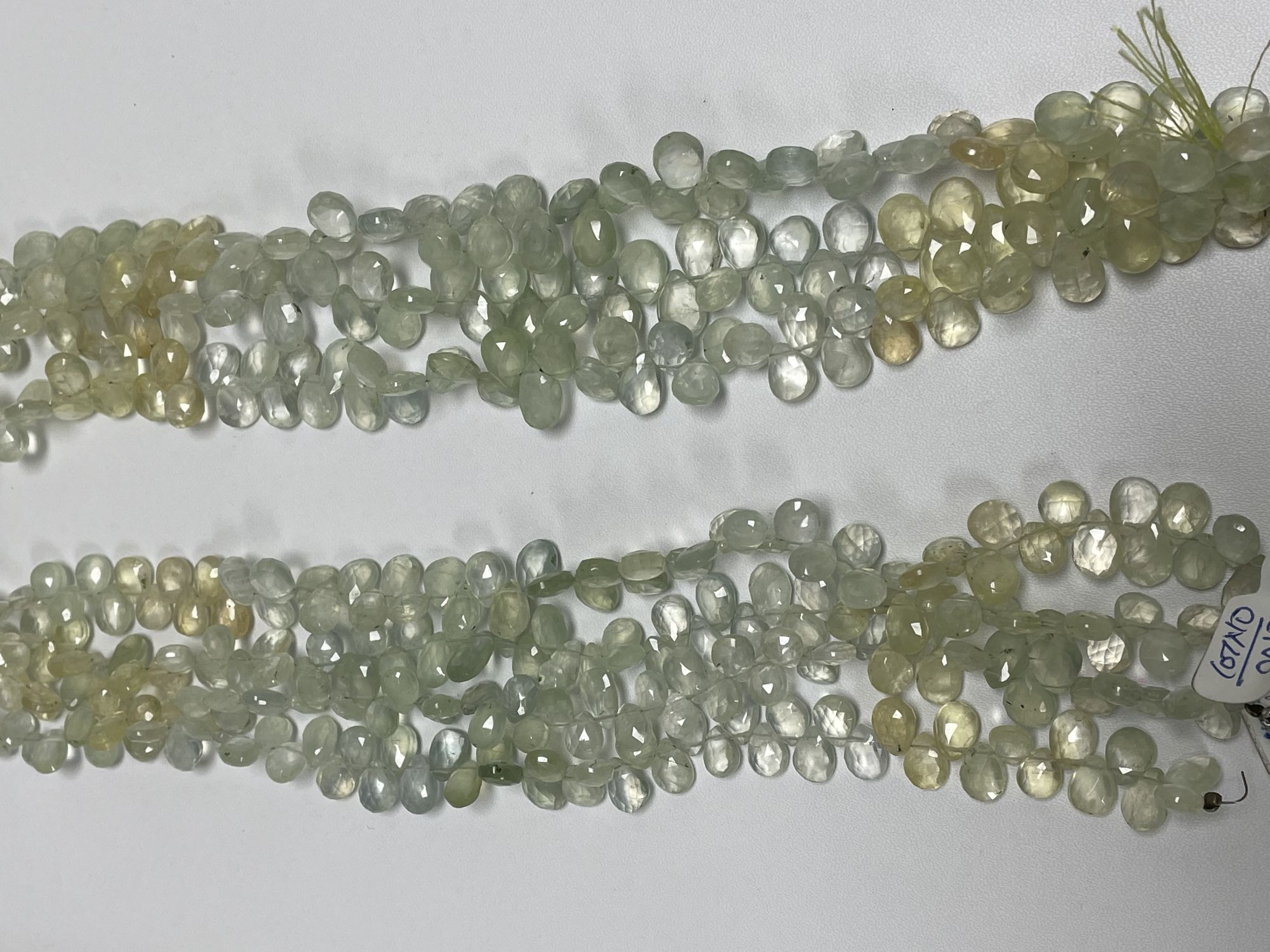 Shaded Prehnite Pear Faceted