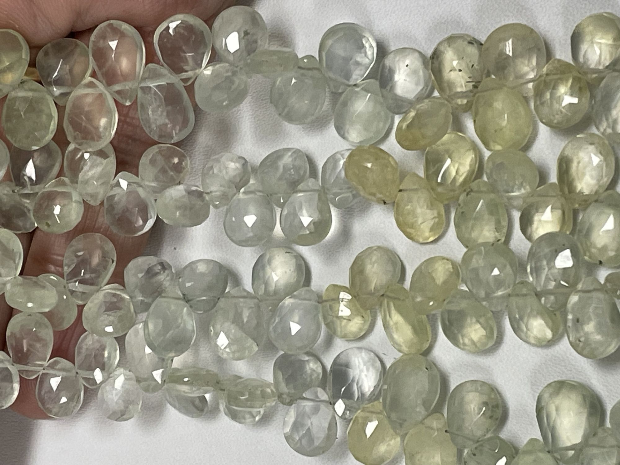 Shaded Prehnite Pear Faceted