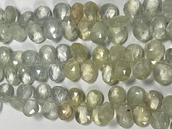 Shaded Prehnite Pear Faceted
