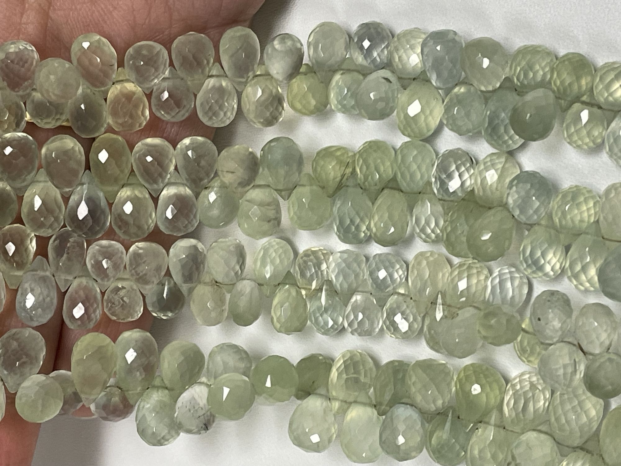 Prehnite Drop Faceted