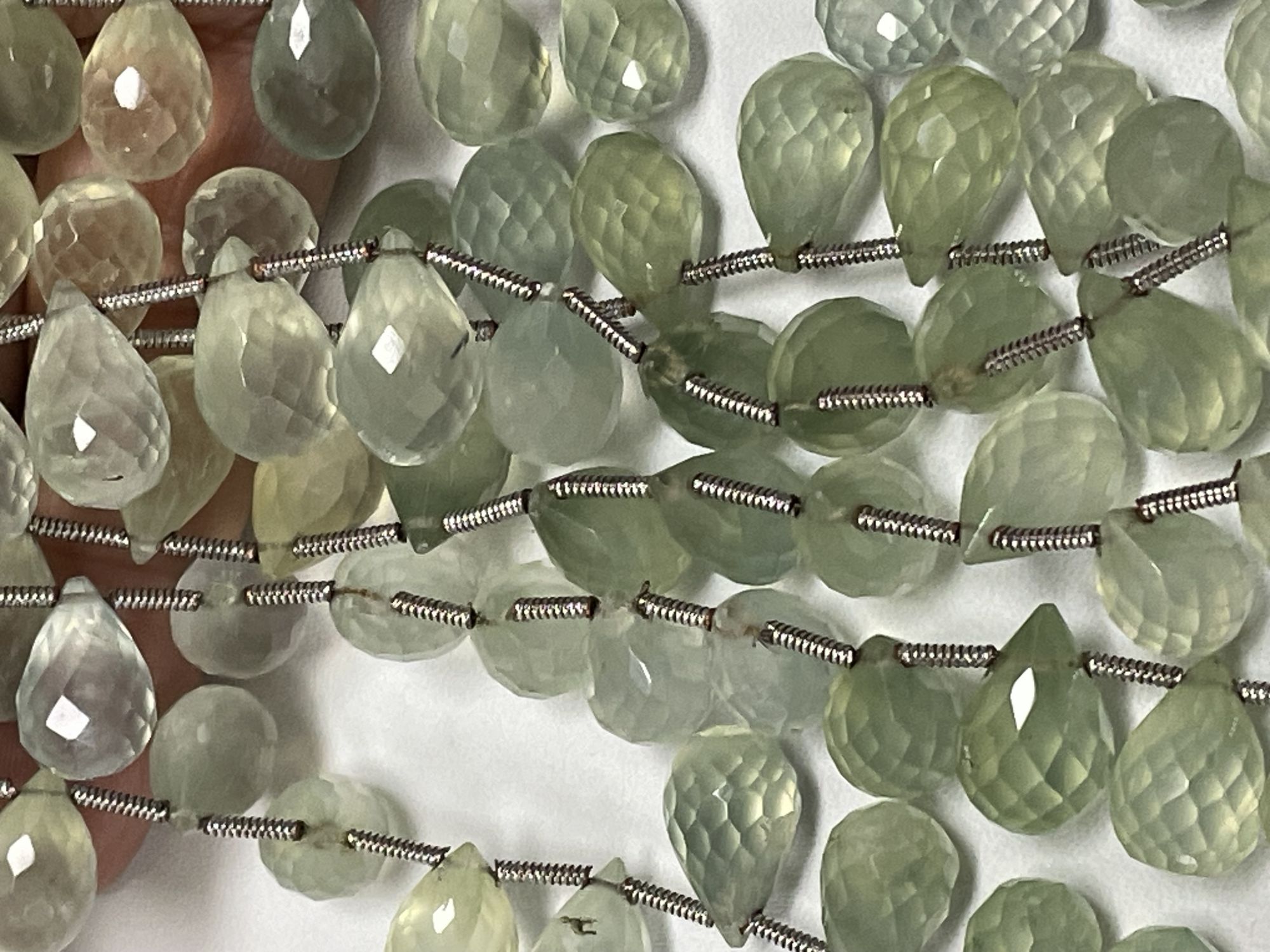 Prehnite Drop Faceted