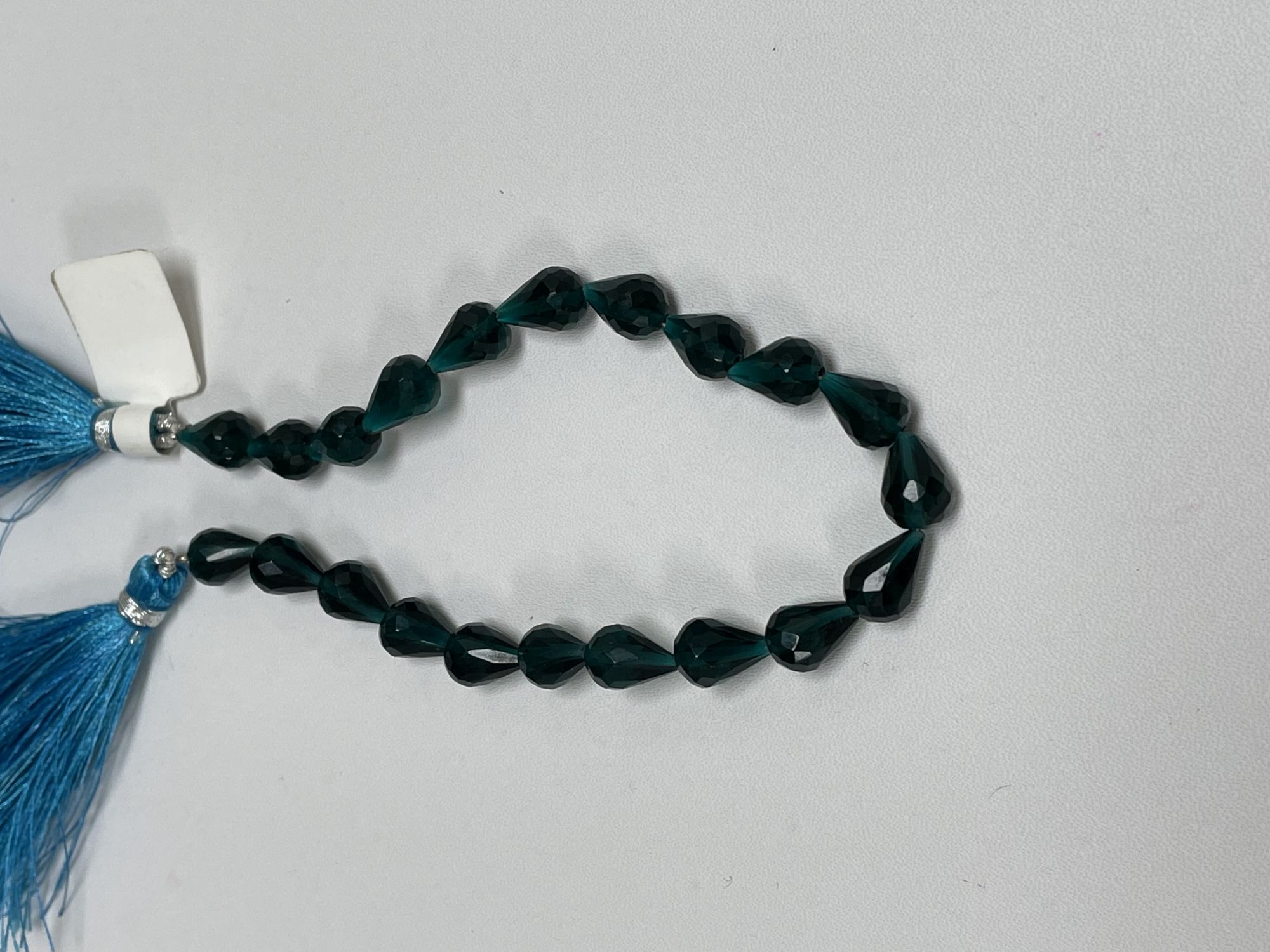 Teal Hydro Quartz Drop Faceted