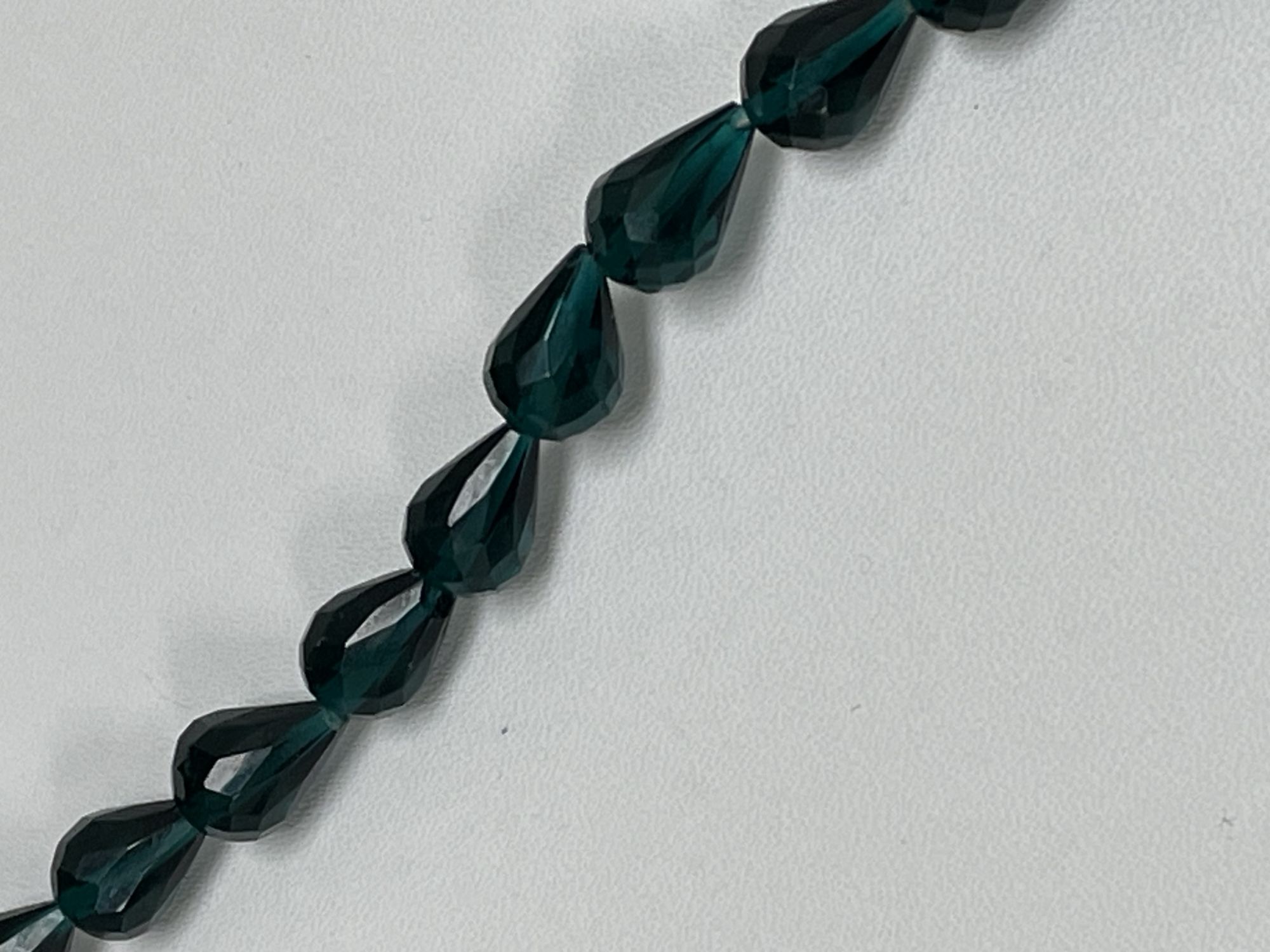 Teal Hydro Quartz Drop Faceted