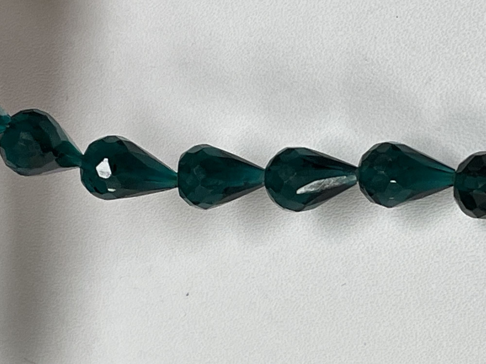 Teal Hydro Quartz Drop Faceted