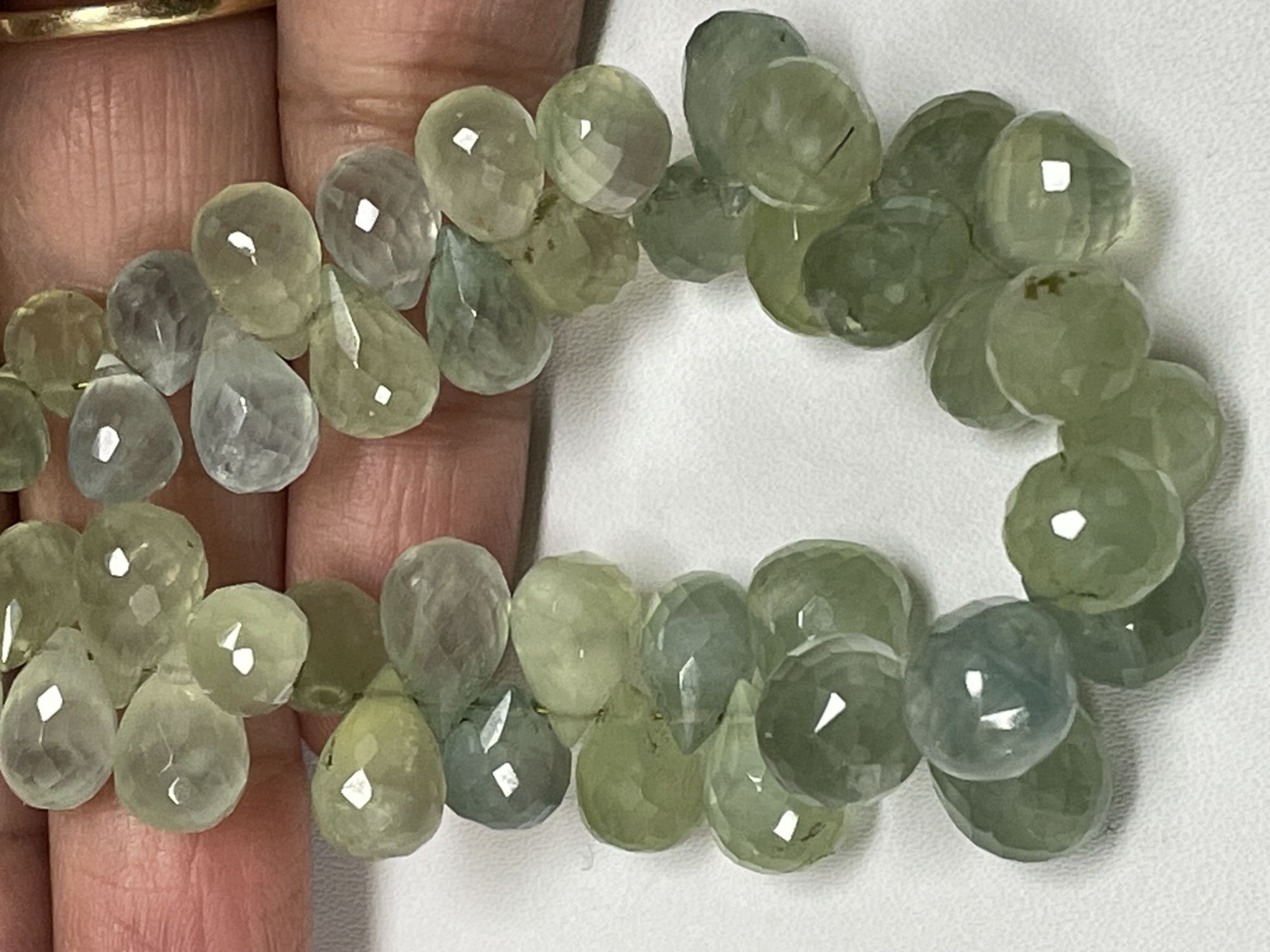 Prehnite Drop Faceted