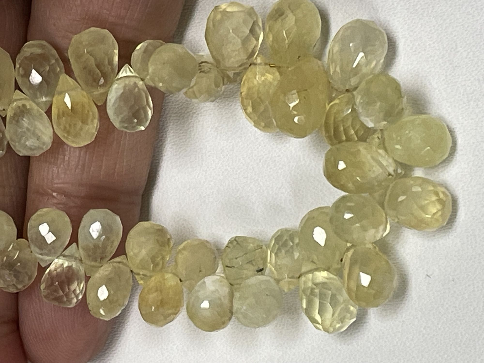 Prehnite Drop Faceted