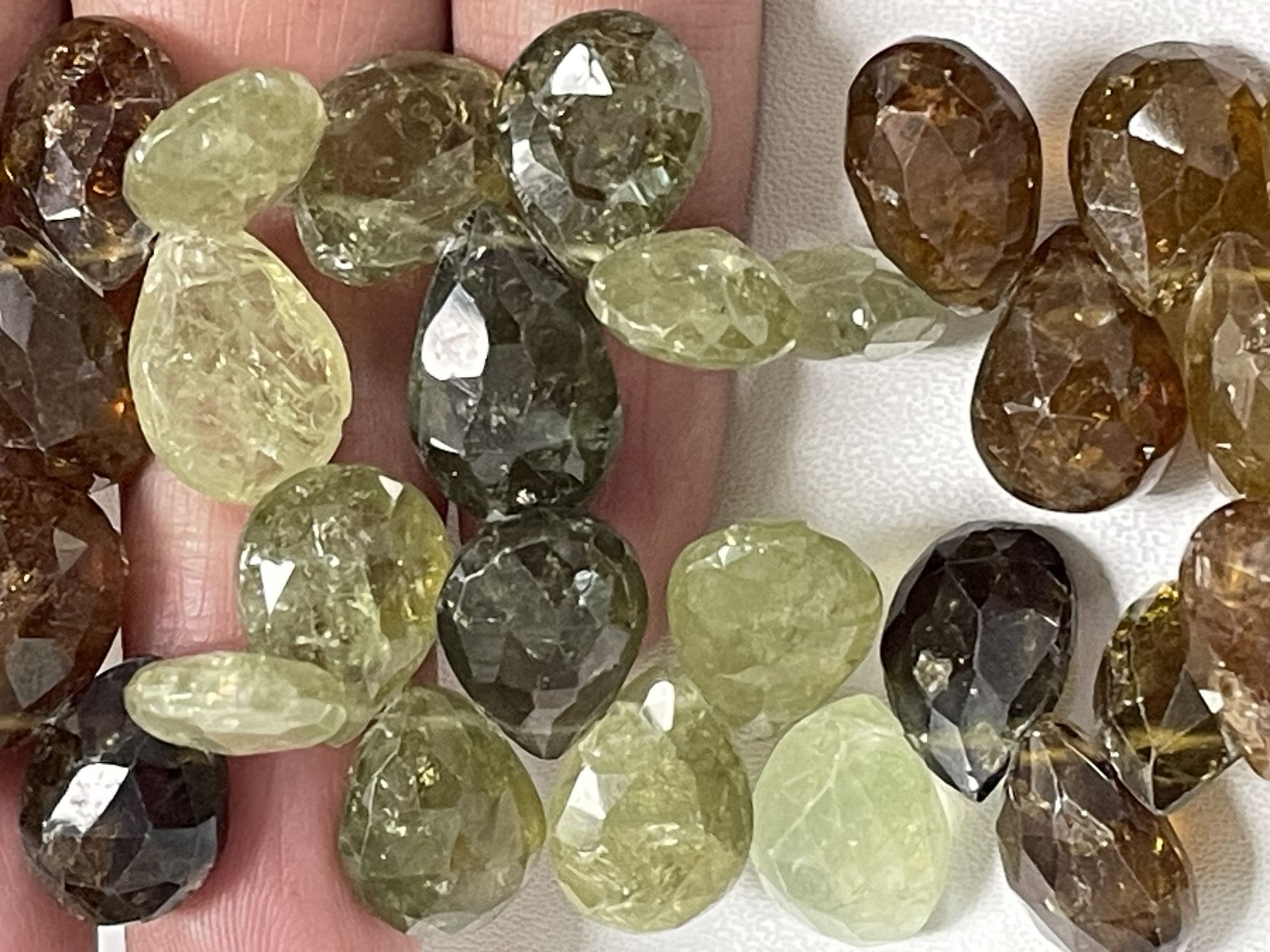 Shaded Grossular Garnet Pear Faceted