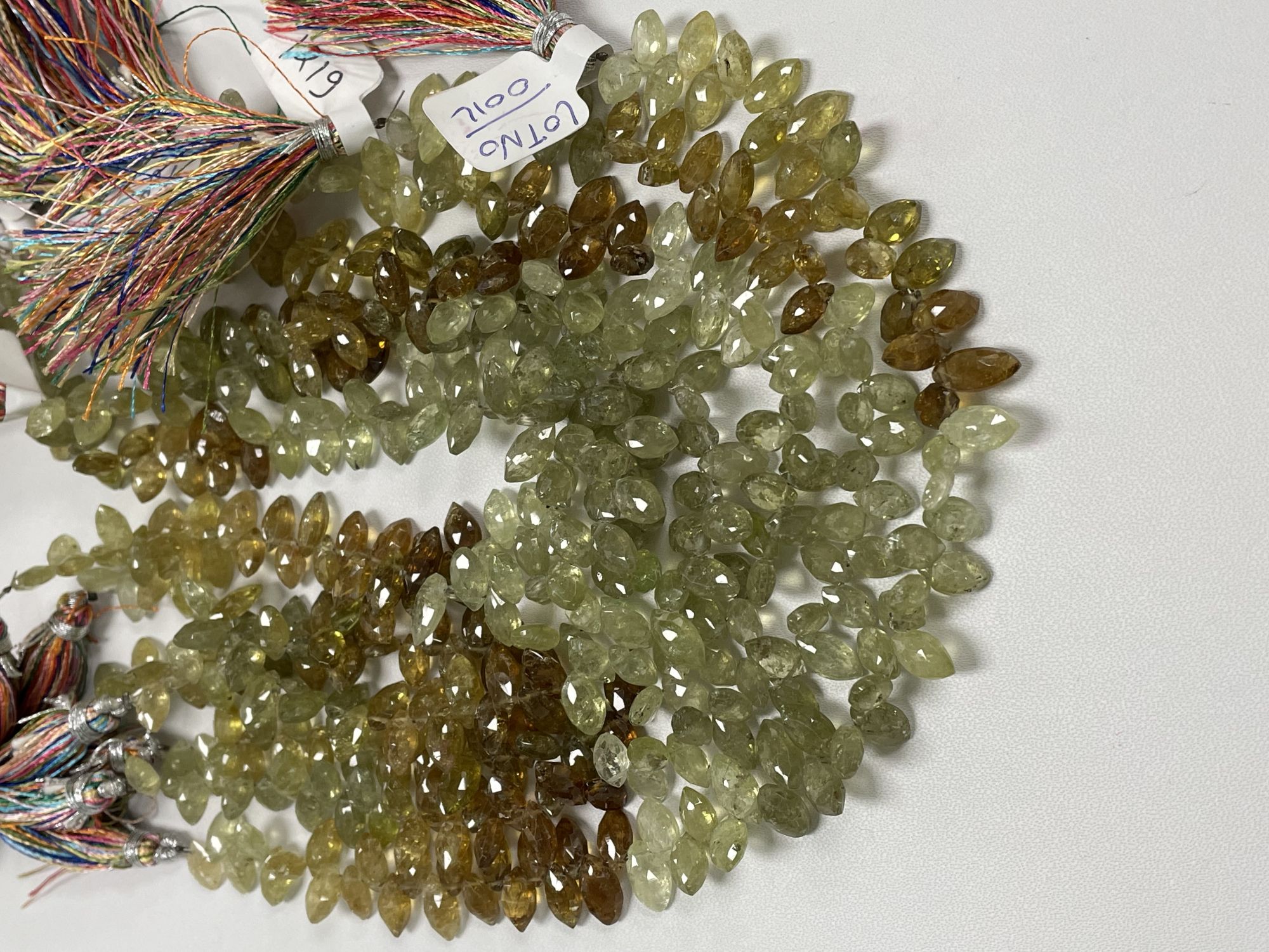 Shaded Grossular Garnet Marquise Faceted