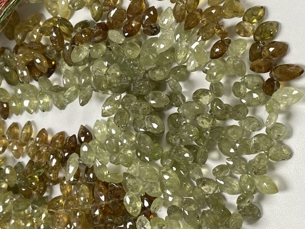 Shaded Grossular Garnet Marquise Faceted