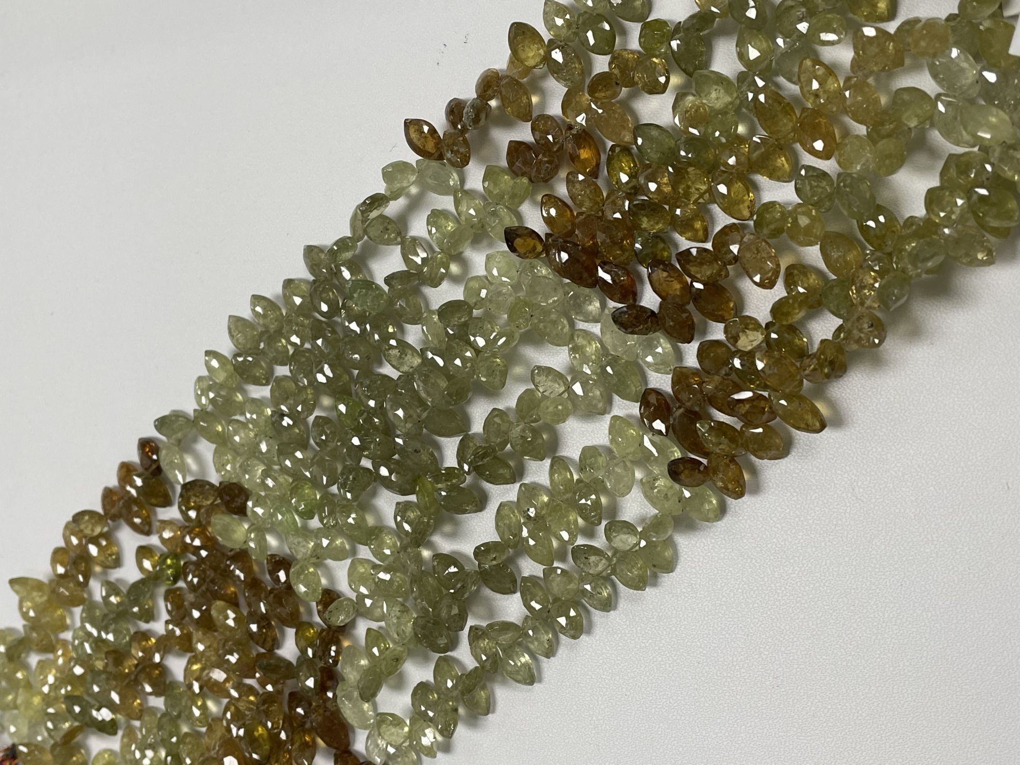 Shaded Grossular Garnet Marquise Faceted