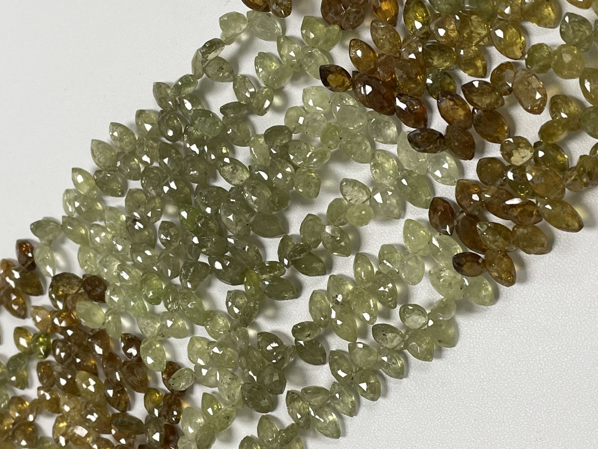 Shaded Grossular Garnet Marquise Faceted