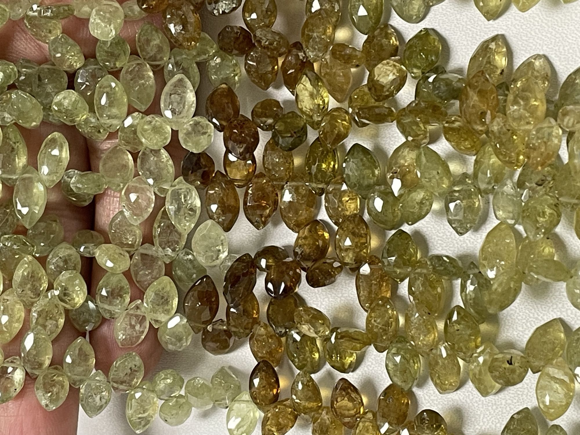 Shaded Grossular Garnet Marquise Faceted