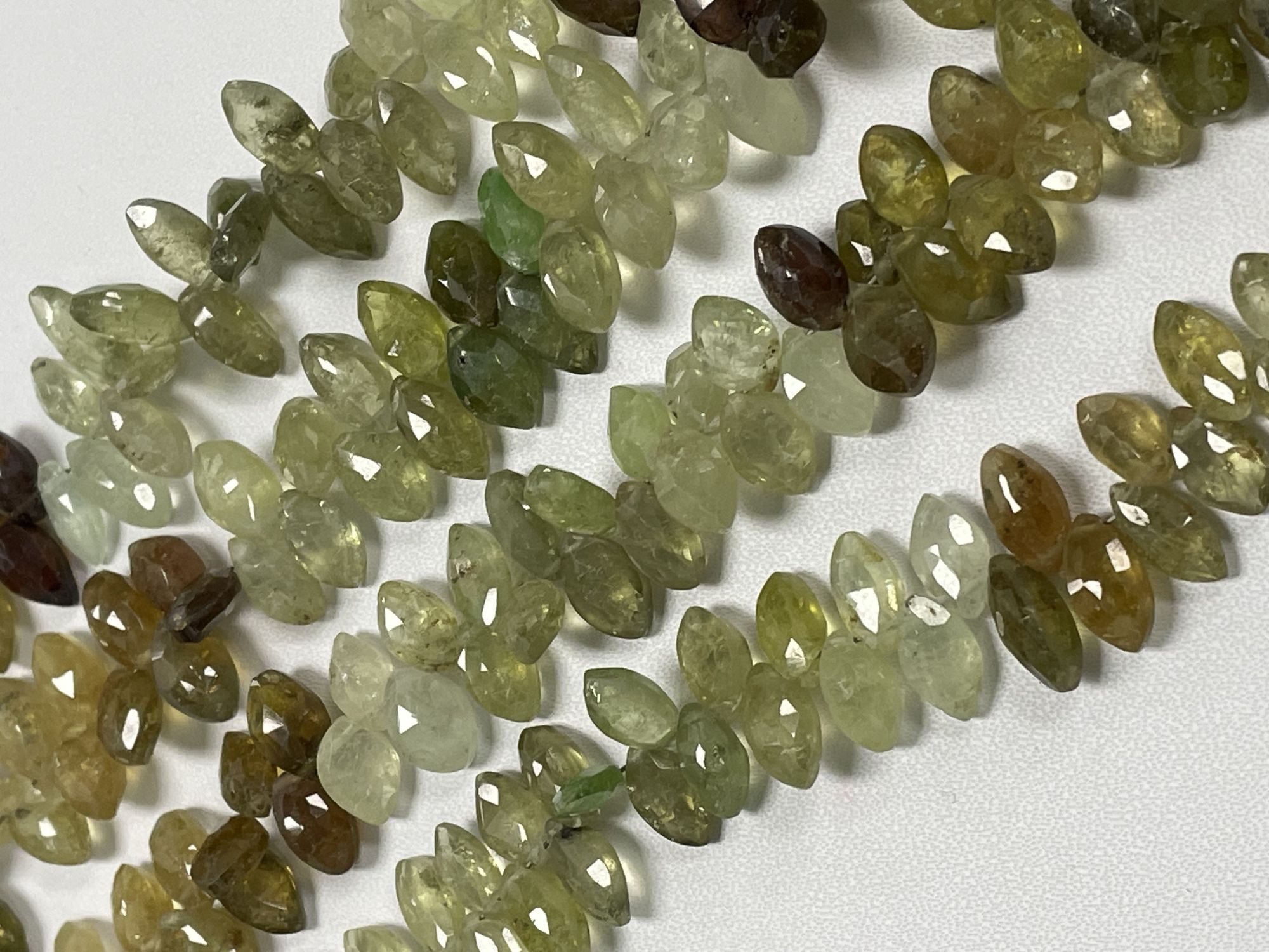 Shaded Grossular Garnet Marquise Faceted