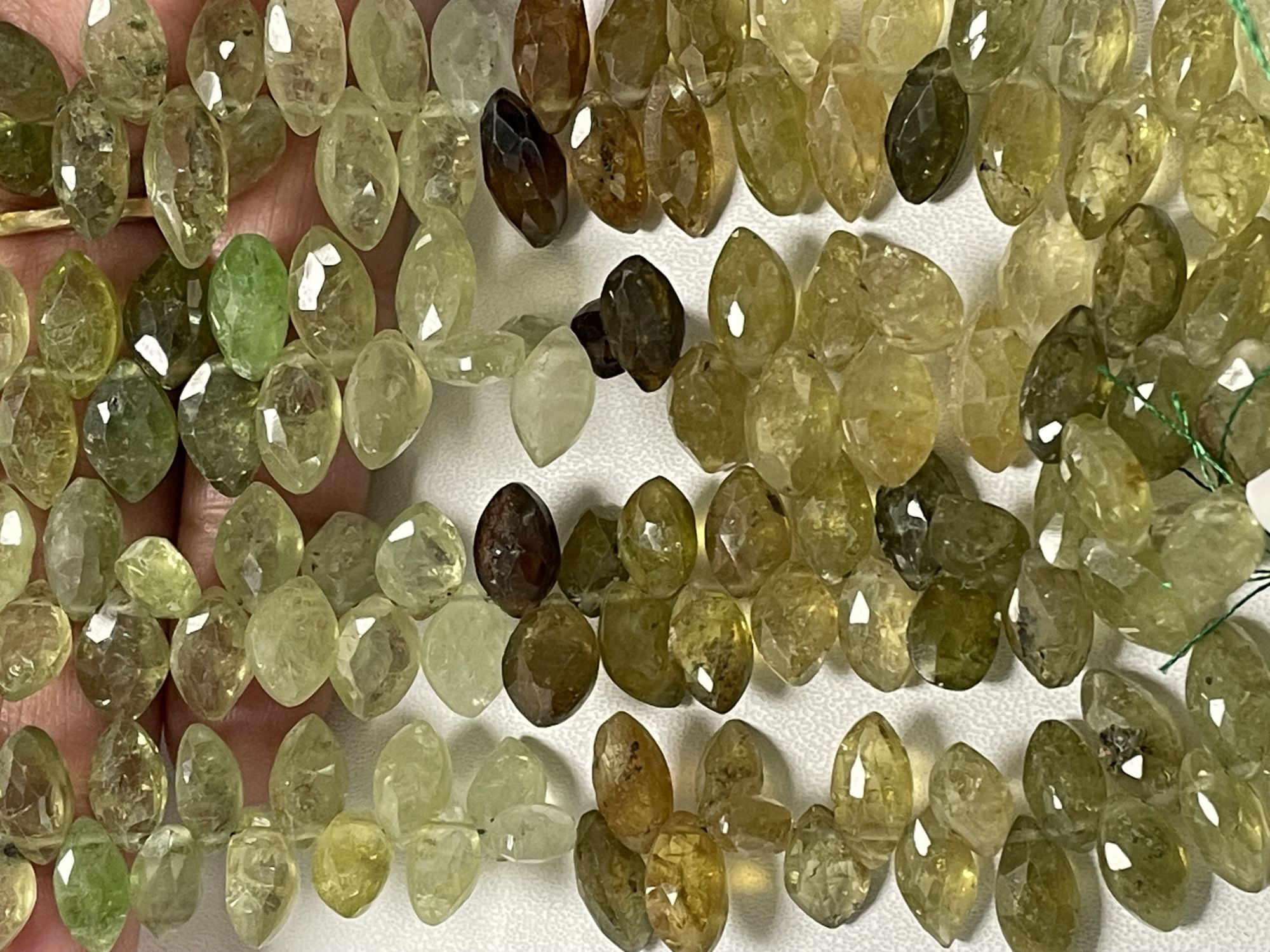 Shaded Grossular Garnet Marquise Faceted