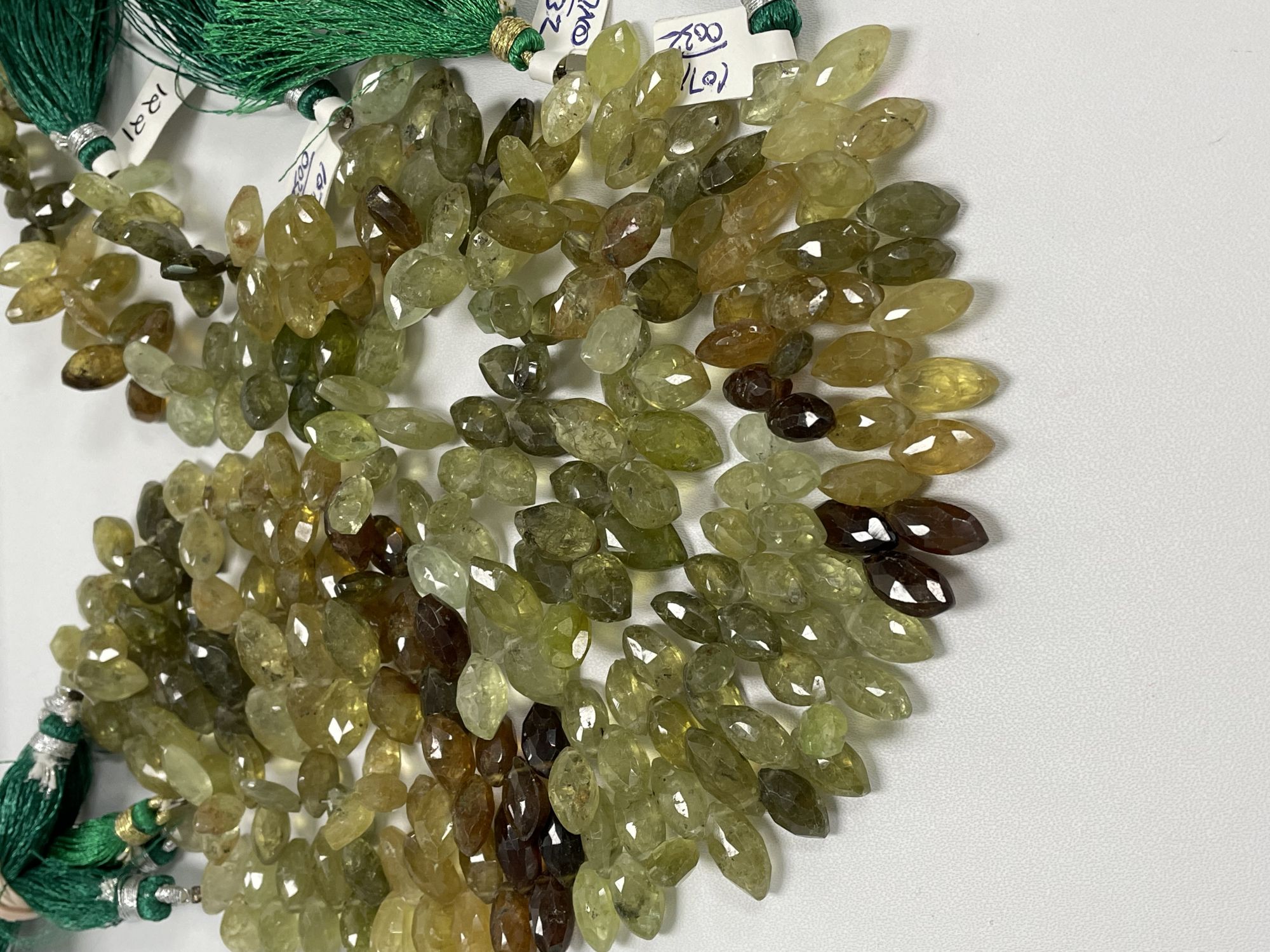 Shaded Grossular Garnet Marquise Faceted