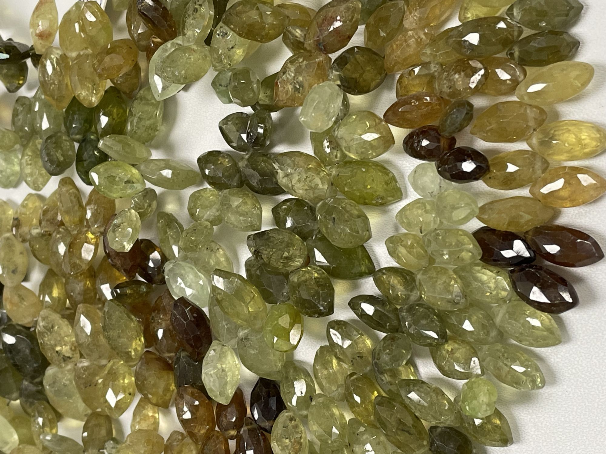 Shaded Grossular Garnet Marquise Faceted