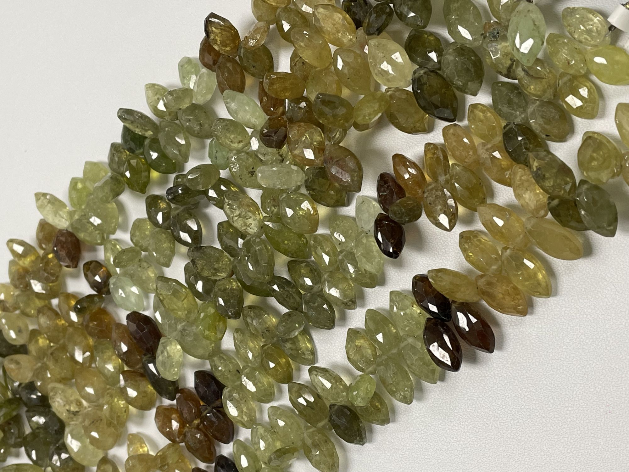 Shaded Grossular Garnet Marquise Faceted