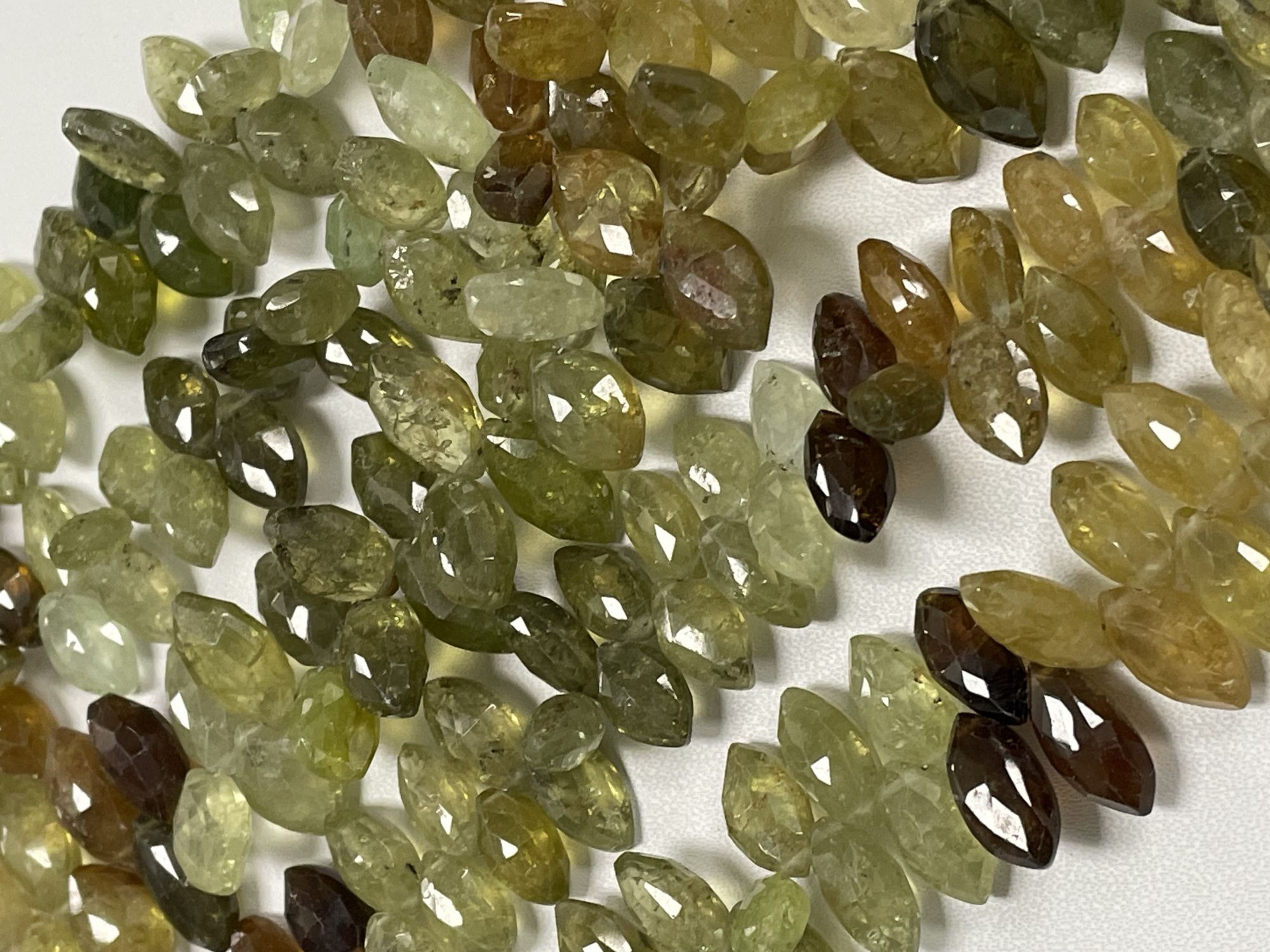 Shaded Grossular Garnet Marquise Faceted