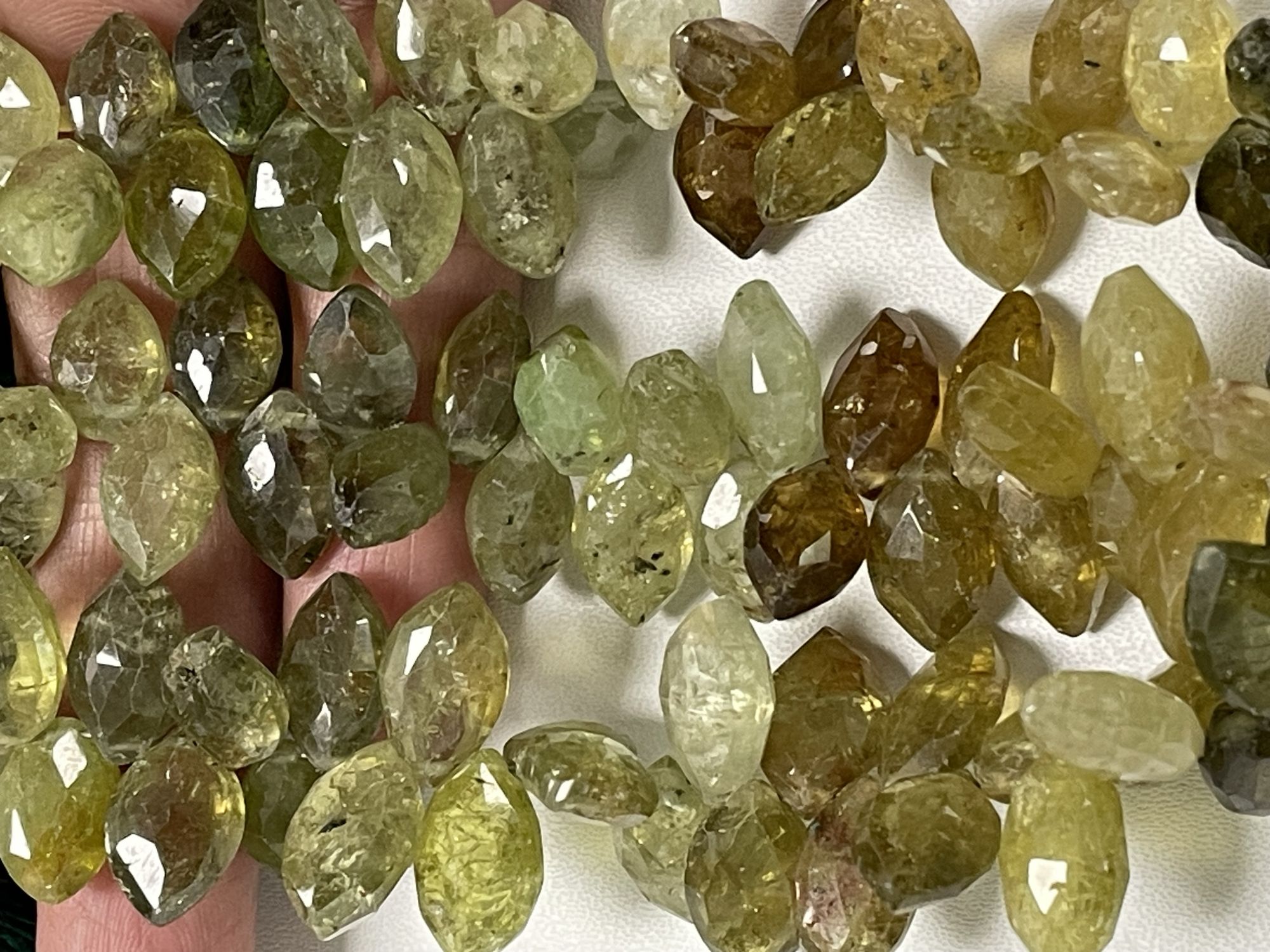 Shaded Grossular Garnet Marquise Faceted