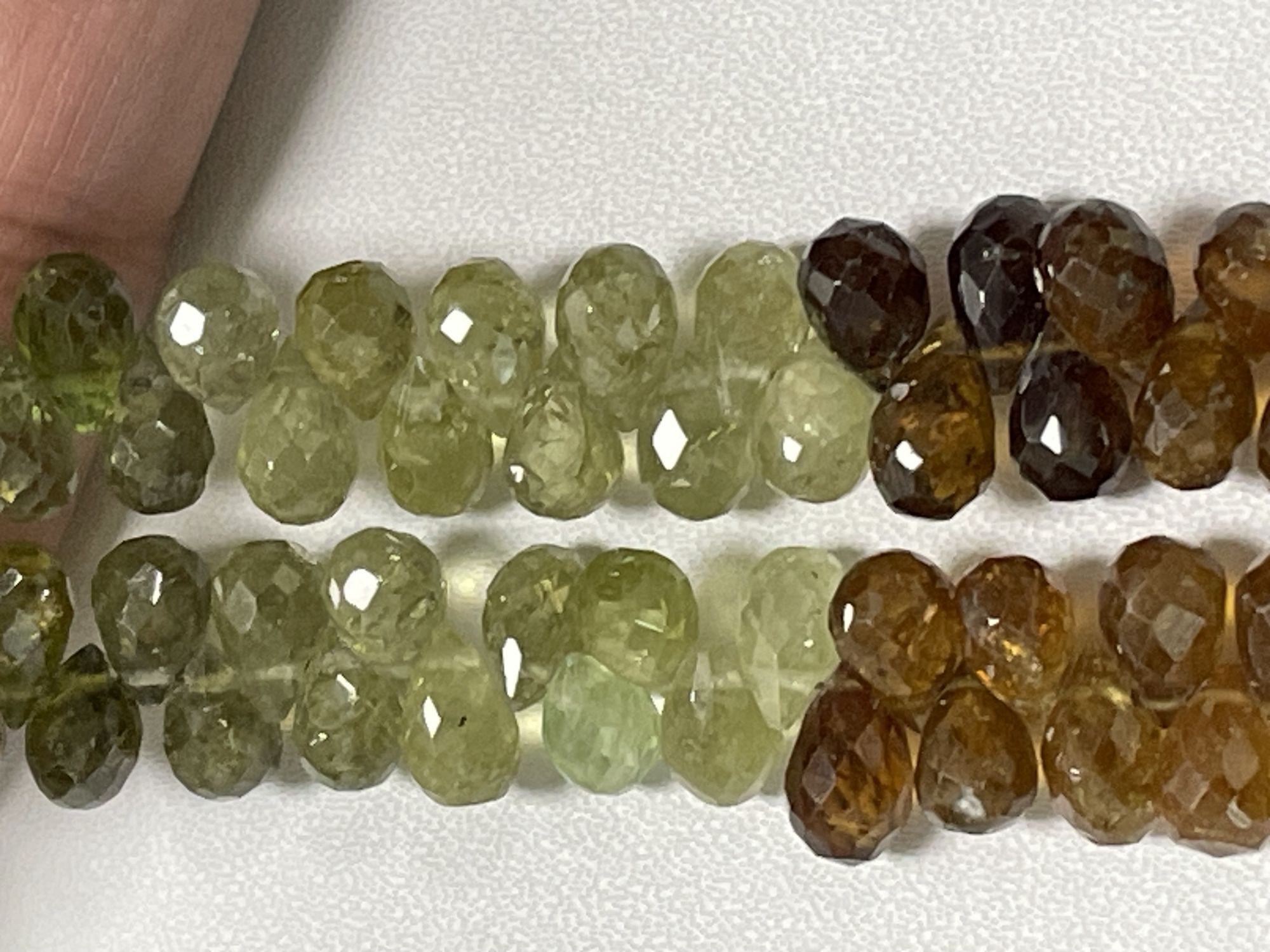 Shaded Grossular Garnet Drop Faceted