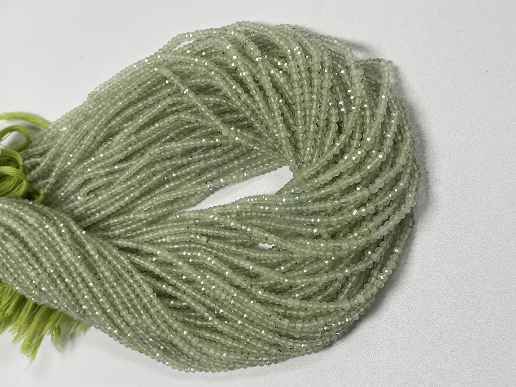 Prehnite Rondelle Faceted