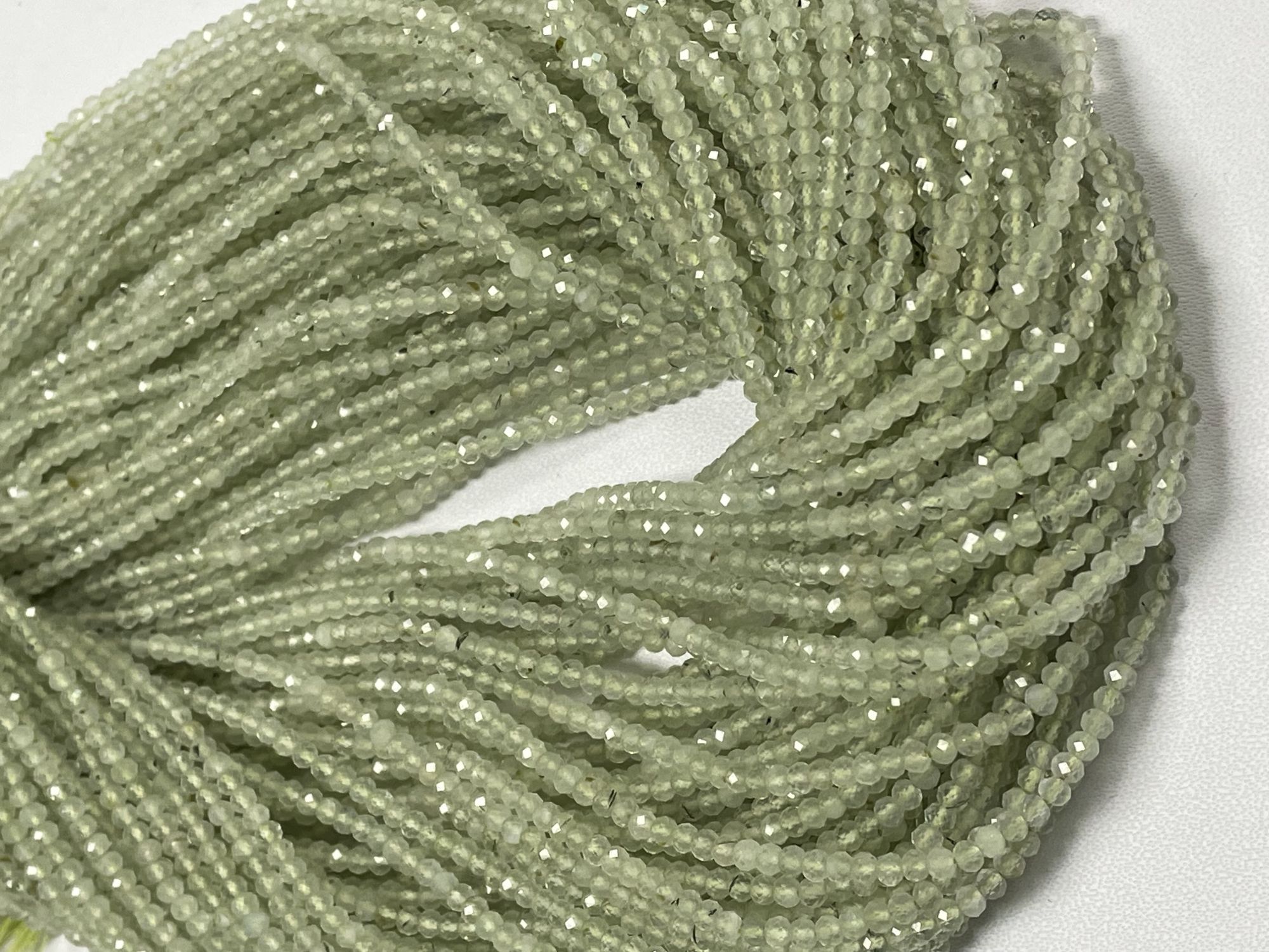 Prehnite Rondelle Faceted
